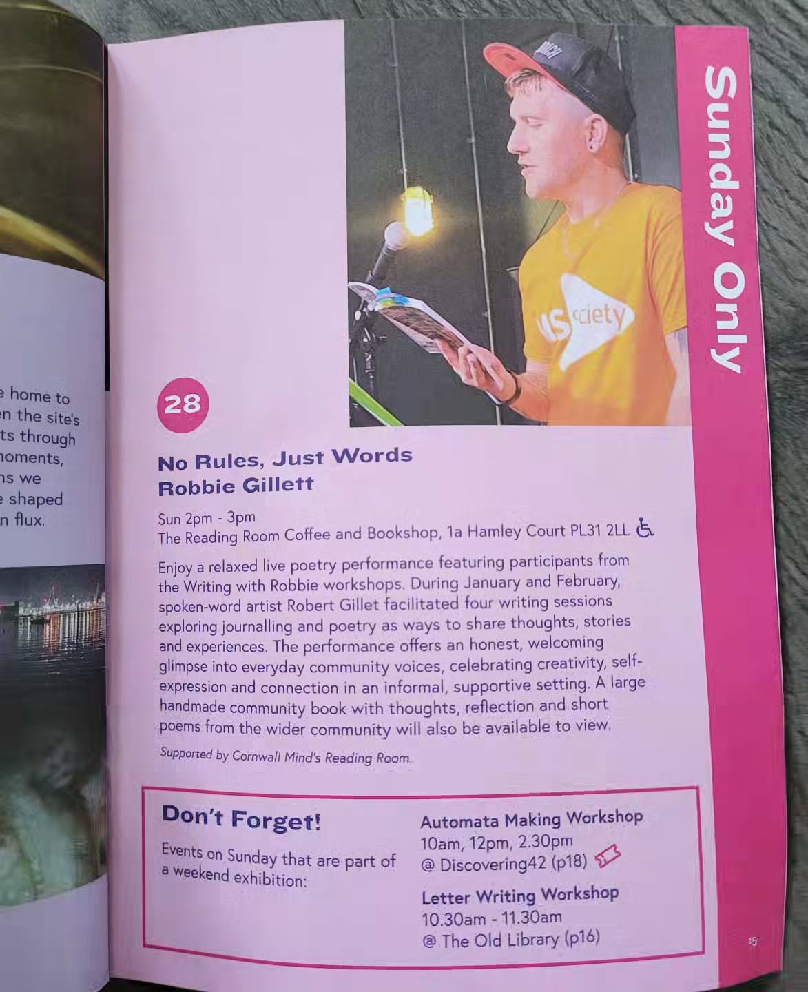 It's the final day of the Flamm International Arts Festival, and we’re ending it properly.
This afternoon we're hosting a Community Poetry Open Space at The Reading Room from 2pm – 4pm.
Think small, relaxed open mic energy. No stage nerves. No pressure. Just people sharing words.
Come and Read a verse
Listen to others
Or just sit with a coffee and take it in.
There'll also be the Poetry In Motion Community Book, where you can write your own verse and leave your words behind as part of something bigger.
No poetry rules.
No right way to do it.
Just your words and a sense of community.
If you've been thinking about coming to something all festival this is your moment.
See you between 2 and 4. 👏🙌😊
#bodmin #artsfestival #flamm #spokenword #poetry