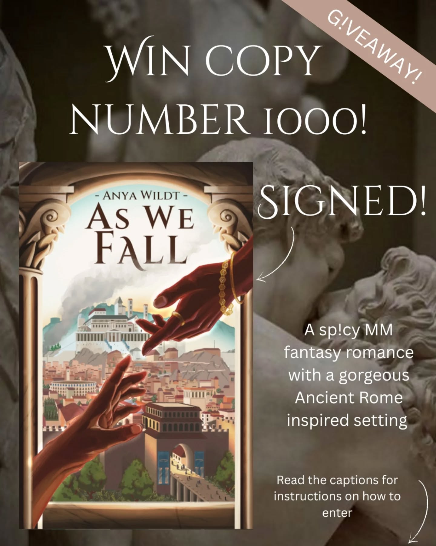 Doing a G!VEAWAY to celebrate the major milestone of 1000 copies sold! 🥳 You can now win the exclusive copy number 1000 of the paperback, signed by me!!
Since international shipping is $42, I will only be giving out THIS ONE physical copy, but you can also enter to win one of FIVE ebooks!
HOW TO ENTER:
✅️ 1 - make sure you're following me
✅️ 2 - like & save this post
✅️ 3 - comment with the FORMATS you want to enter for: signed paperback no. 1000 + ebook, or paperback only
✅️ 4 - tag a friend who loves 🏳️🌈🌶 books! Every tag counts as an additional entry 🥳
✅️ 5 - for an additional FIVE ENTRIES, share this post to your stories & tag me!
PLEASE NOTE:
- you must be 18+ to enter!
- ends Saturday March 7th where the winners will be found during a livestream and then announced here on Sunday 8th
- this g!veaway is not sponsored in any way.
Can't wait to find out where copy number 1000 is going to live!! 🥳