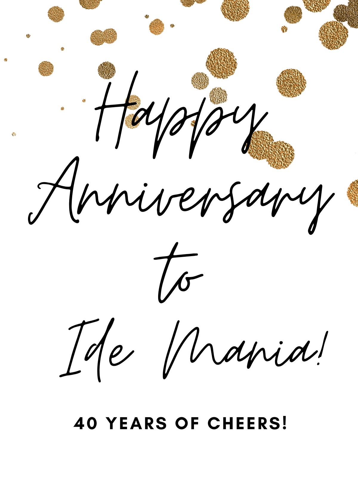 Today marks 40 incredible years since Ide Mania opened its doors! We are deeply grateful to all the friends and family who have supported us over the last 4 decades. Thank you for being part of this amazing journey!🎉 Cheers & Love to all of you!🍾❤️