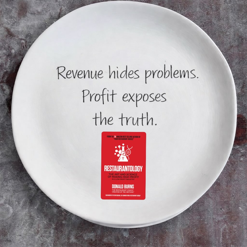 Revenue hides problems.
Profit exposes the truth.
A restaurant can look busy…
full dining room, tickets flying, sales climbing…
and still be quietly bleeding.
Revenue is loud.
It makes you feel like things are working.
Profit is honest.
It shows you what’s actually happening beneath the noise.
When profit is strong, it means the systems are working.
The menu is disciplined.
The labor is controlled.
The leadership is clear.
When profit is weak, the truth shows up fast.
Loose standards.
Emotional decisions.
Systems that exist only in theory.
Revenue celebrates activity.
Profit measures discipline.
If you want to understand how great operators think about numbers, leadership, and systems that actually work…
Grab a copy of my new book Restaurantology.