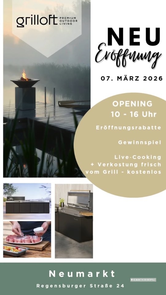 Der Countdown läuft: nur noch sieben Tage, dann feiern wir am 07. März die Eröffnung von GRILLOFT!
Wir freuen uns schon 😊
