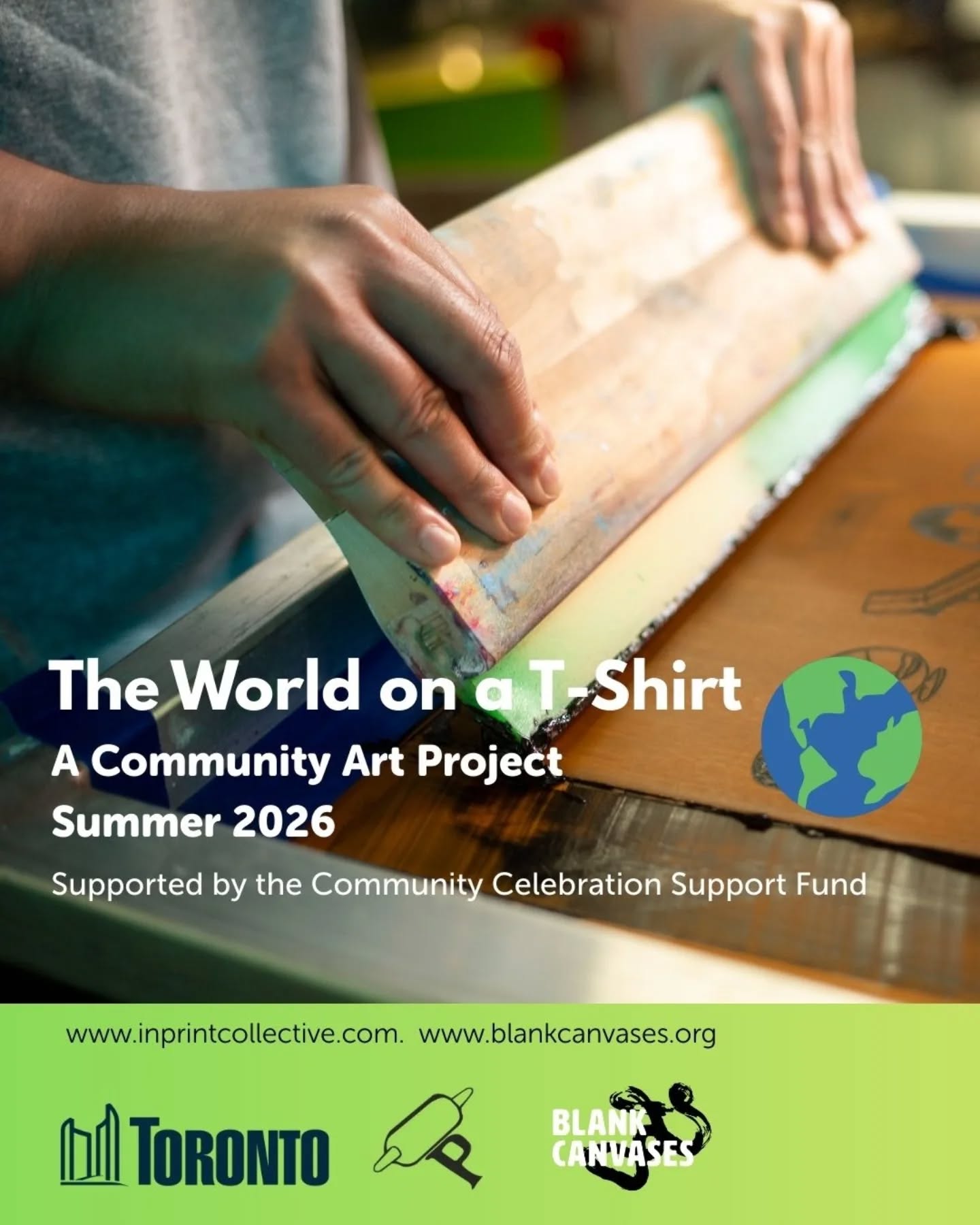 Weâre proud to partner with @blankcanvasesTO and @cityofTO to capture Torontoâs âThe World in a Cityâ spirit with our community art project Wear Your City: A World on a T-Shirt.
Join us at one of our mobile art stations popping up in Etobicoke this summer, where weâll be screen-printing FREE T-shirts featuring a dynamic new logo designed for the festivities. Then itâs your turn! You will be guided by local Artist Educators, add your own creative touch, and co-design a shirt that reflects your culture, your neighbourhood, and your story.
Letâs celebrate the creative energy that makes Toronto shine. â¨
Stay tuned for dates, locations, and more details!
#WeAreToronto #WearYourCity #TheWorldInACity #TorontoArts #CommunityArt
This project is generously supported by the Community Celebration Support Fund and the City of Toronto.