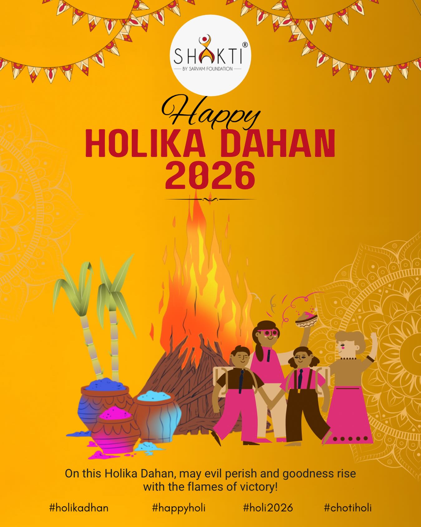 As the fire of Holika Dahan burns bright, may it remove negativity and ignite strength, resilience, and new beginnings in every life we touch.
#holika #sarvamfoundation #festiveseason #empowerment #spreadhope