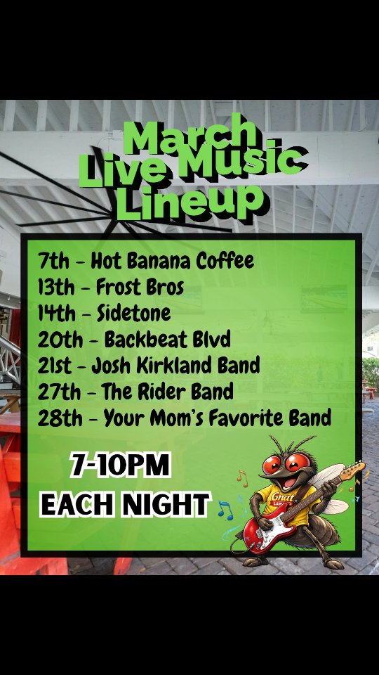 What does warmer weather mean at Gnats Landing? The return of live music on the Gnatio! #ssi #gnatslandingssi #goldenislesgeorgia