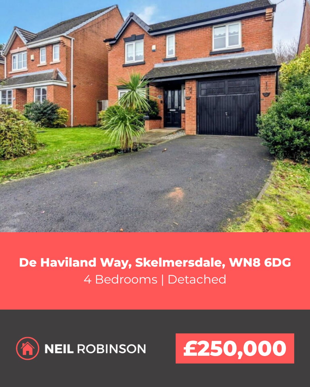 ✨ Featured Property For Sale ✨
📍 De Haviland Way, Skelmersdale, WN8 6DG
🏠 4 Bedroom, Detached. £250,000
Spacious four bedroom detached family home available for sale in the highly sought after residential estate of De Haviland Way situated in Holland Park, Skelmersdale.
◾ Desirable Residential Estate
◾ Detached Family Home
◾ Two Reception Rooms
◾ Conservatory
◾ Fitted Kitchen
◾ Downstairs WC
◾ Four Bedrooms
◾ En-Suite Bathroom
◾ Freehold Tenure
◾ No Chain!
For more information please visit our website or contact us via:
📍 | Skelmersdale Office
📞 | 01695 355110
🌎 | www.neilrobinson.co.uk