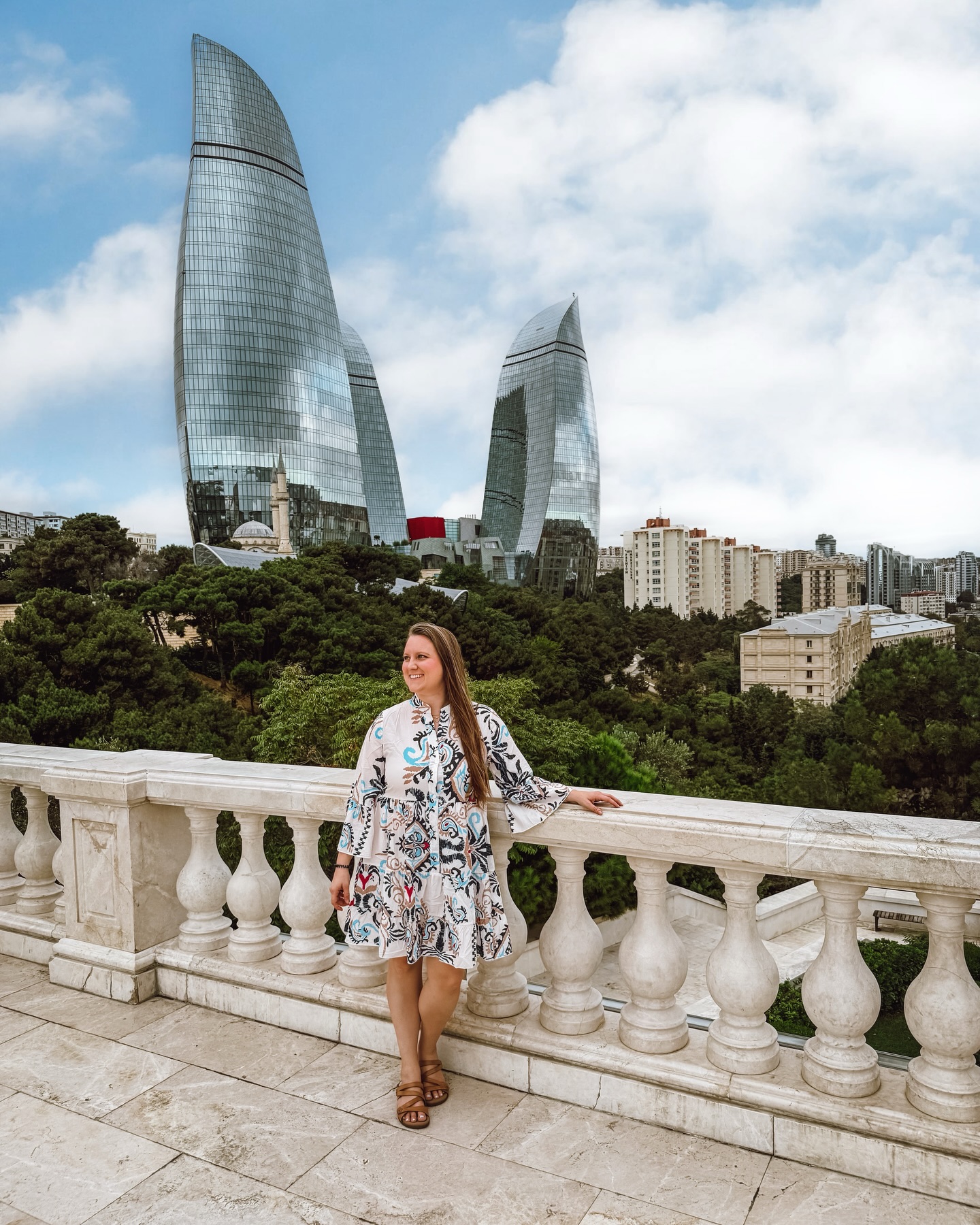 Can you guess where in the world this skyline is?
These are the Flame Towers in Baku, Azerbaijan. The three towers are meant to represent flames, which ties back to Azerbaijan’s nickname, the “Land of Fire,” because natural gas has burned from the ground here for centuries.
At night the towers turn into a giant light display with moving flames and the Azerbaijani flag that you can see from all over the city. One of my favorite moments here was walking along the promenade by the Caspian Sea after dark and looking back at the towers lit up above the city.
Baku ended up being one of those places that completely surprised me. Is Azerbaijan on your list?
#vacation #travelblogger #travelblog #traveltheworld #traveling #traveler #solotravel #sheisnotlost #traveltips #solofemaletraveler #travelinspiration #travelhacks #travelagent #traveladvisor #vacationplanning #travelplanner #travelagency #luxurytravel #travelagents #travelexpert #travel #dreamvacation #vacationplanner #traveldeeper #baku #azerbaijan #heydarmosque #flametowers #bakuazerbaijan #visitbaku