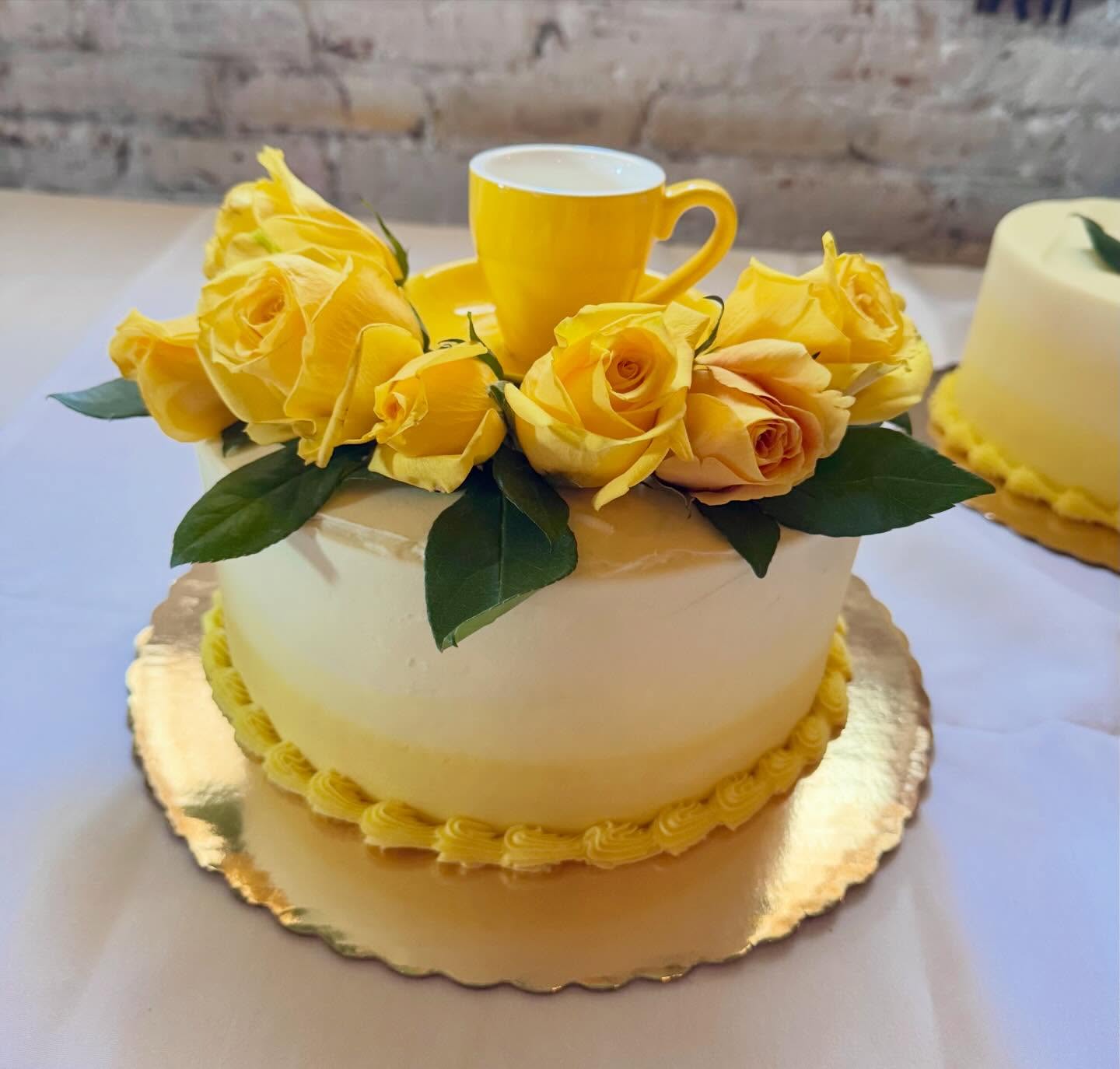 Sweet, Bright, and Celebratory! Looking for something special for your next event? Visit www.fatcardinalprovisions.com #rockawaysoriginal #yellowrose #customcake