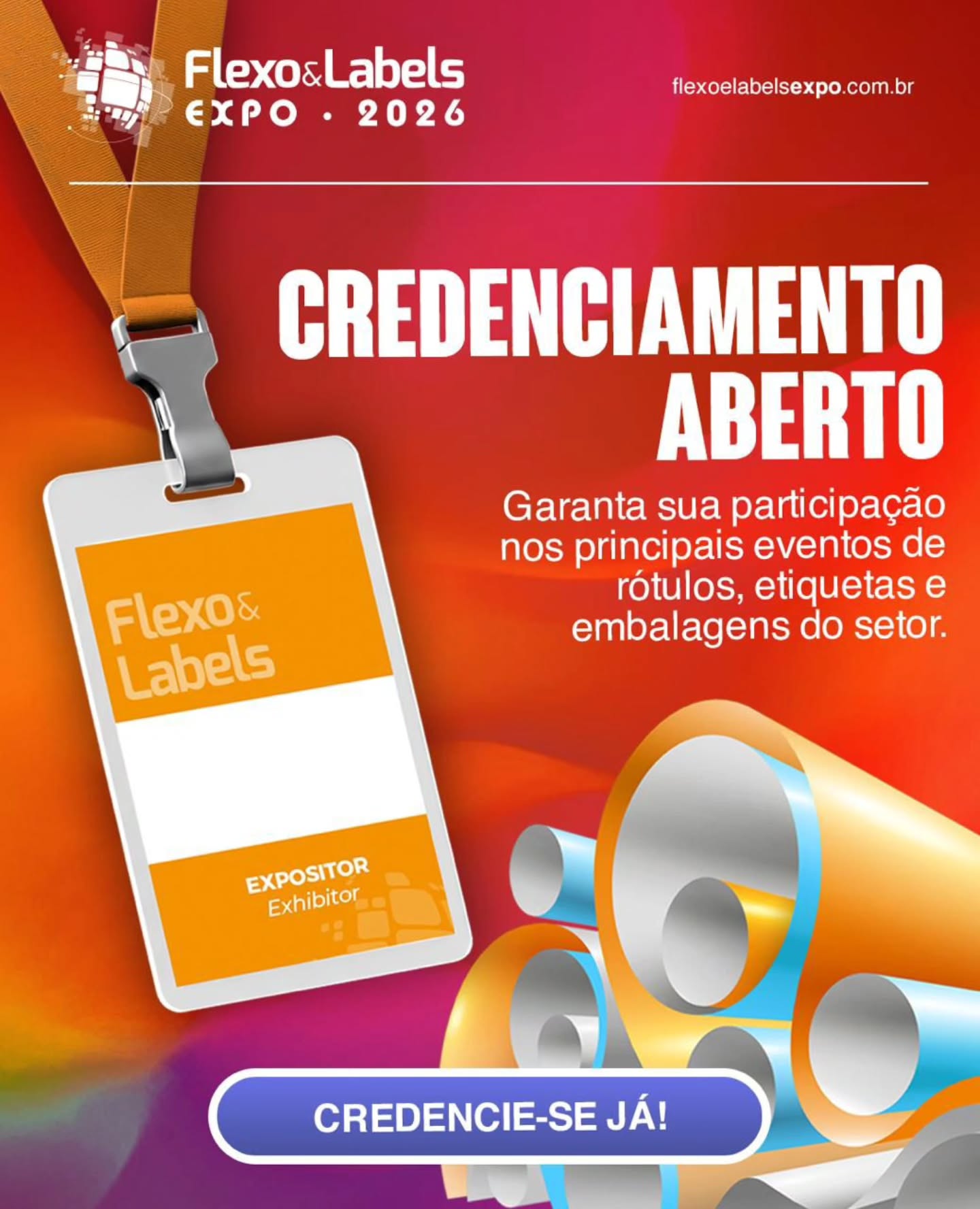 A Abiea estará na Flexo & Labels Expo 2026 recebendo associados e profissionais do setor.
Esta será a maior edição da feira, que é o principal evento dos mercados de flexografia, rótulos e embalagens flexíveis.
Para garantir antecipadamente sua participação, faça o credenciamento antecipado e gratuito:
https://sigevent.pro/inmotion/visitantes/formularios.php?id_edicao=2
De 26 a 29 de maio, nos encontramos no Pavilhão 5 do Distrito Anhembi!
#Abiea #Flexoelabels #rótulos #convertedores