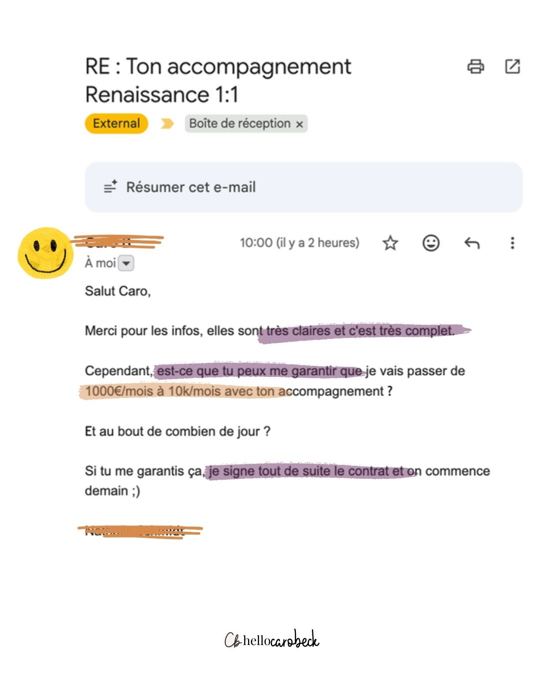 J’ai reçu ce mail ce matin : "Salut Caro, tes infos sont claires. Mais est-ce que tu me garantis de passer de 1000 € à 10k € par mois ? Et en combien de jours ? Si tu me garantis ça, je signe."
J'ai soupiré.
Pas contre elle, mais contre cette culture Instagram qui a réussi à faire croire aux femmes qu'un business se construisait avec un coup de baguette magique en 30 jours.
Ma réponse ? Est un grand NON ! 🪓
Tu as confondu une Architecte avec une vendeuse de miracles.
Est-ce qu'il te viendrait à l'idée d'aller voir l'architecte de ta future maison et de lui dire : "Tu me garantis que je vais être heureuse dedans dans 15 jours ? Sinon je ne signe pas les plans." ?
Bien sûr que non.
En business, c'est pareil.
Il y a une énorme différence entre le coaching et le Mentorat.
Le coach classique, il est sur le bord de la piste avec son chronomètre pour te faire courir plus vite.
Moi, j'aborde le Mentorat comme Gandalf dans Le Seigneur des Anneaux. 🧙♂️
Je ne fais pas le voyage à ta place.
Par contre :
✨ Je te donne la carte pour sortir de la brume
✨ Je sais où se cachent les pièges (j'ai 20 ans de terrain et de cicatrices pour le prouver)
✨ Je te dessine des fondations capables de soutenir la forteresse de tes ambitions, pour que ton cerveau arrête de s'épuiser
Mais c’est TOI qui portes l'anneau.
C’est TOI qui construis ton propre Faucon Millenium
Je ne vais pas tenir la truelle à ta place, et je refuse de te promettre des "10k en 3 jours" pour flatter ton ego et te faire signer.
Le contrat de Souveraineté, il se signe d'abord avec toi-même. ⚓
Si tu cherches une fée clochette pour te rassurer avant de sauter, les réseaux sociaux sont pleins de marchands de sable.
Mais si tu cherches une structure en acier trempé, et que tu es prête à faire le vrai travail pour habiter ton Empire…
ma porte est ouverte. 🏛️
👉 Et pour celles qui sont prêtes à ouvrir le chantier : Mon Audit Flash (offert) est toujours dispo
(5 max par mois) Lien en BIO