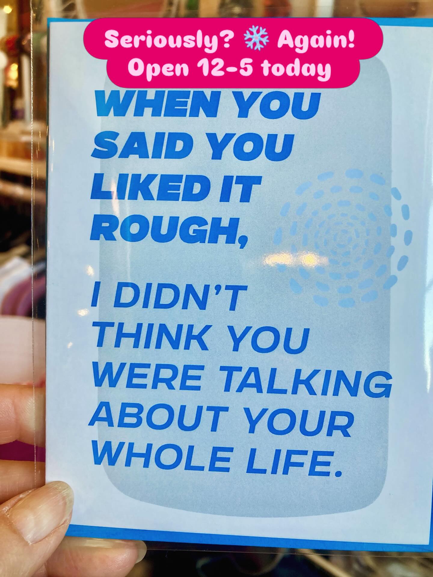 I canโt ๐ฌ๐ซฃ๐ตโ๐ซ! ๐ฅถ Despite yesterdayโs Spring Teasing โ๏ธ๐ค๏ธ๐ฑHere we areโฆ @pop_gallery is OPEN 12-5 Sunday - SAIL/Sale/SALES continuing for seasonal survival ๐๏ธ๐๐ฒ PLEASE support your local downtown businessesโฆ itโs been a TRULY tough winter โ๏ธ THANK you for your patronage ๐ค๐ฝ๐ค๐ฝ๐๐ฝ๐ซถ๐ฝ #squirrelfriendgifts #cardsofinstagram #omgwtf #moresnow #popgallerygloucester