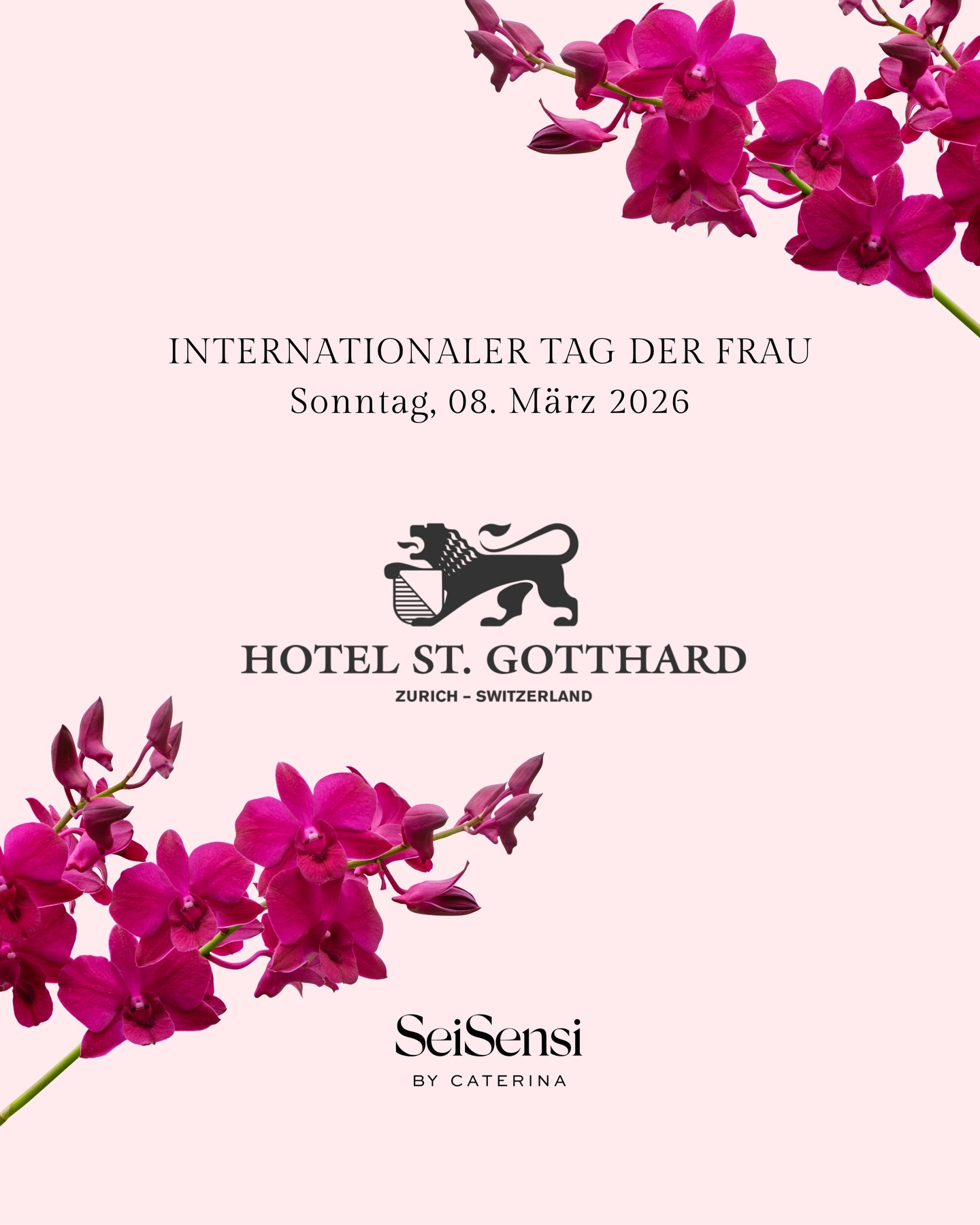 ✨ Internationaler Frauentag im Hotel St. Gotthard Zürich ✨
Ich freue mich sehr, am 08. März 2026 bei diesem besonderen Event dabei zu sein.
Neben einem wunderschönen Abend mit Dinner, Show und Tanz werde ich vor Ort mein Angebot präsentieren.
Kommt vorbei, geniesst einen stilvollen Abend und lasst euch inspirieren.
Ich freue mich auf viele spannende Begegnungen!
#internationalerfrauentag #zürich #frauenpower #eventzürich #networking