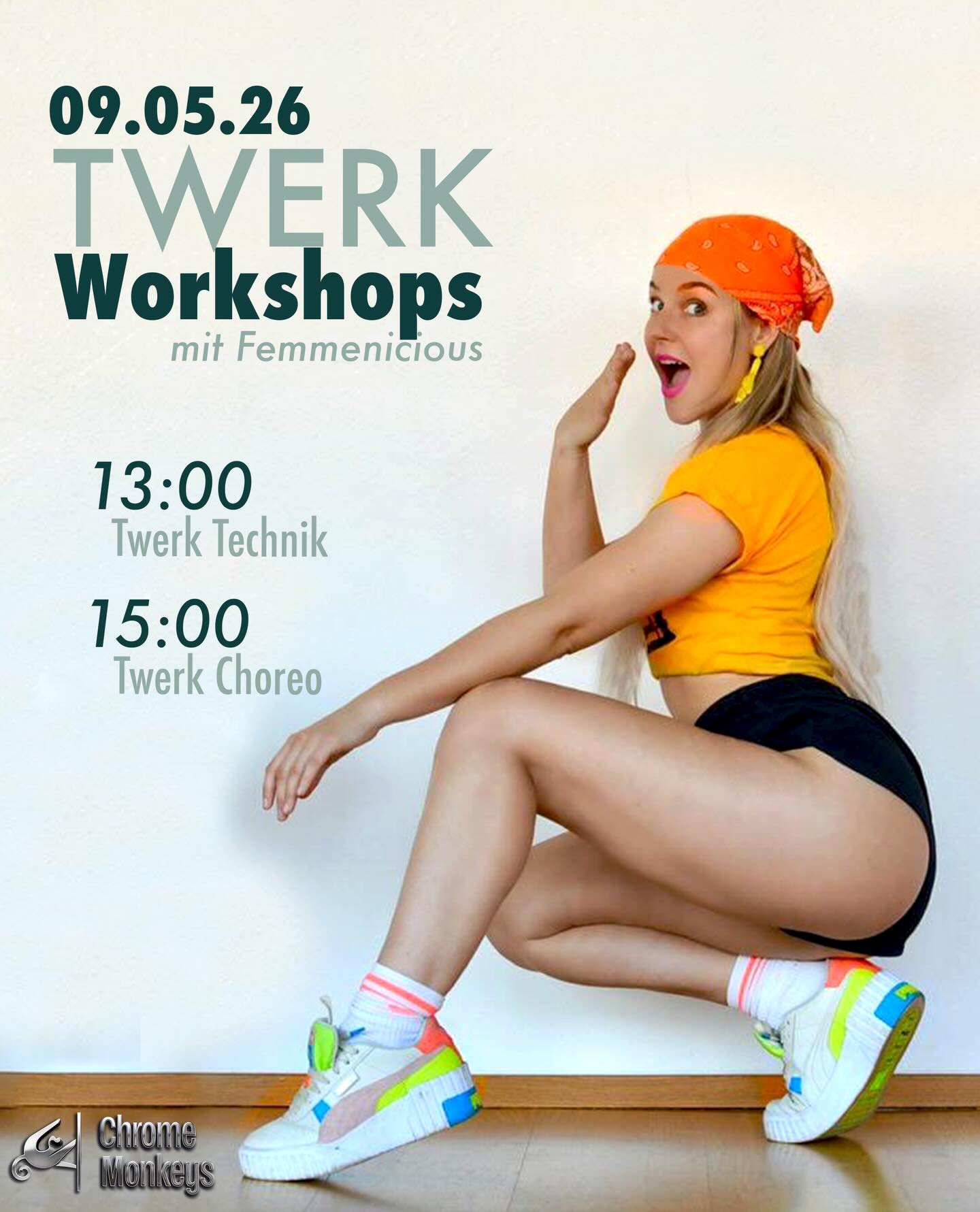 Twerk beginnt mit Körperkontrolle. 💪
📅 09. Mai
⏰ 13:00–14:30 – Twerk Technik: Booty Control & Foundations
⏰ 15:00–16:30 – Twerk Choreo: Attitude, Power & Performance
Erst die Kontrolle über deinen Körper lernen —
dann in einer kraftvollen Choreo umsetzen.
Technik → Flow → Performance
Mit oder ohne Heels 👠
Einzeltickets buchbar – oder günstiger, wenn du beide Workshops zusammen nimmst.
#twerktraining #strongmoves #bodycontrol #fitnessgoals