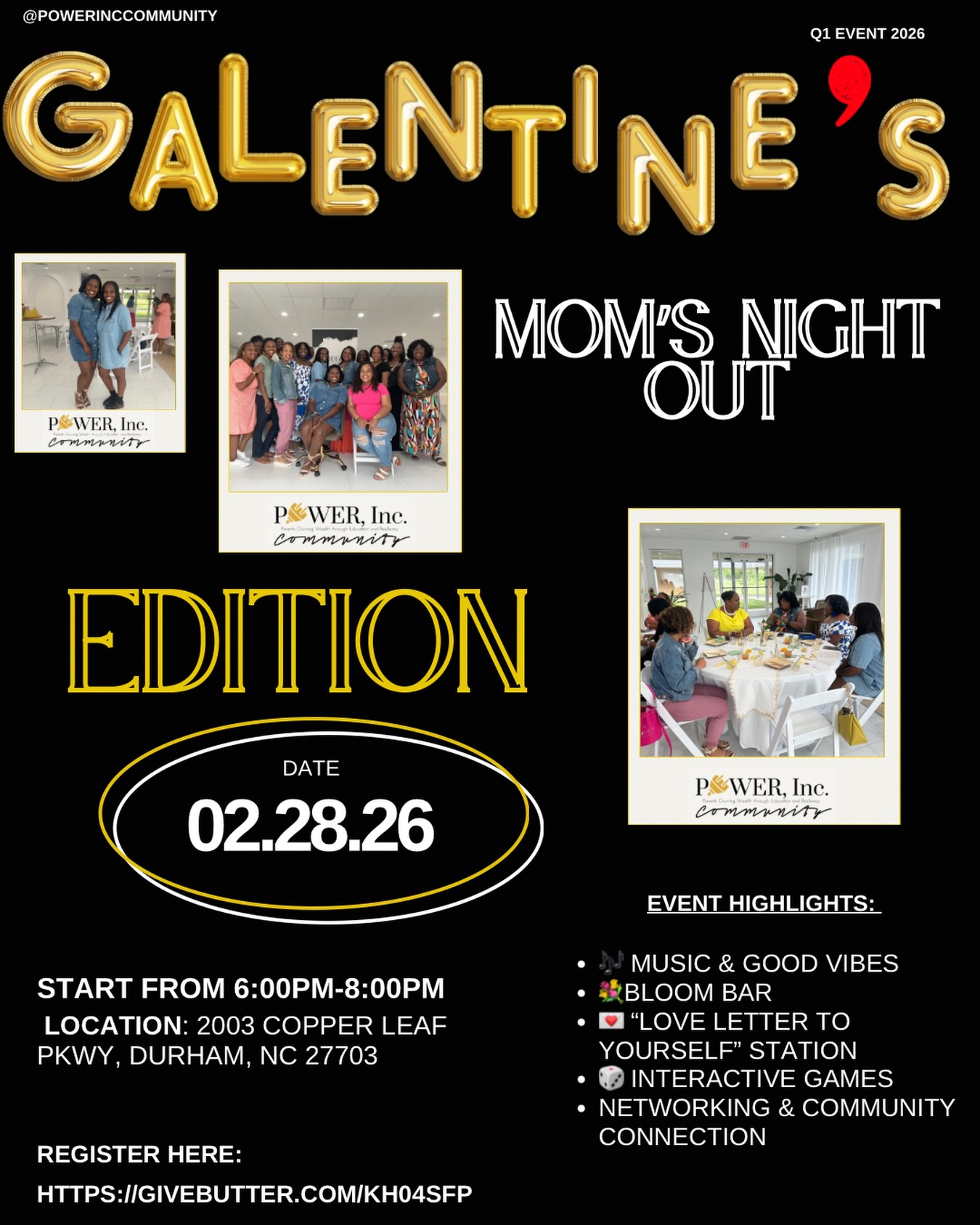 Still haven’t grabbed your ticket for tomorrow? No rush, but time is ticking! ✨
Join us for Moms Unplugged: Galentine’s Edition, the ultimate “soft life” experience. We’re slowing down, creating beauty, and finally pouring back into ourselves.
What’s waiting for you:
💐 Bloom Bar: Design a custom bouquet to take home.
🎨 Painting: Let your creativity flow on canvas.
🎲 Games & Networking: Real talk with women who truly get it.
🥐 Savory Bites: Gourmet treats to enjoy in your cutest PJs.
📍 Feb 28 @ 6 PM | Wear your Red, Pink, or Black PJs!
🎟️ Secure your spot: https://givebutter.com/H04sFP
#powerinccommunity #explorepages #nonprofits