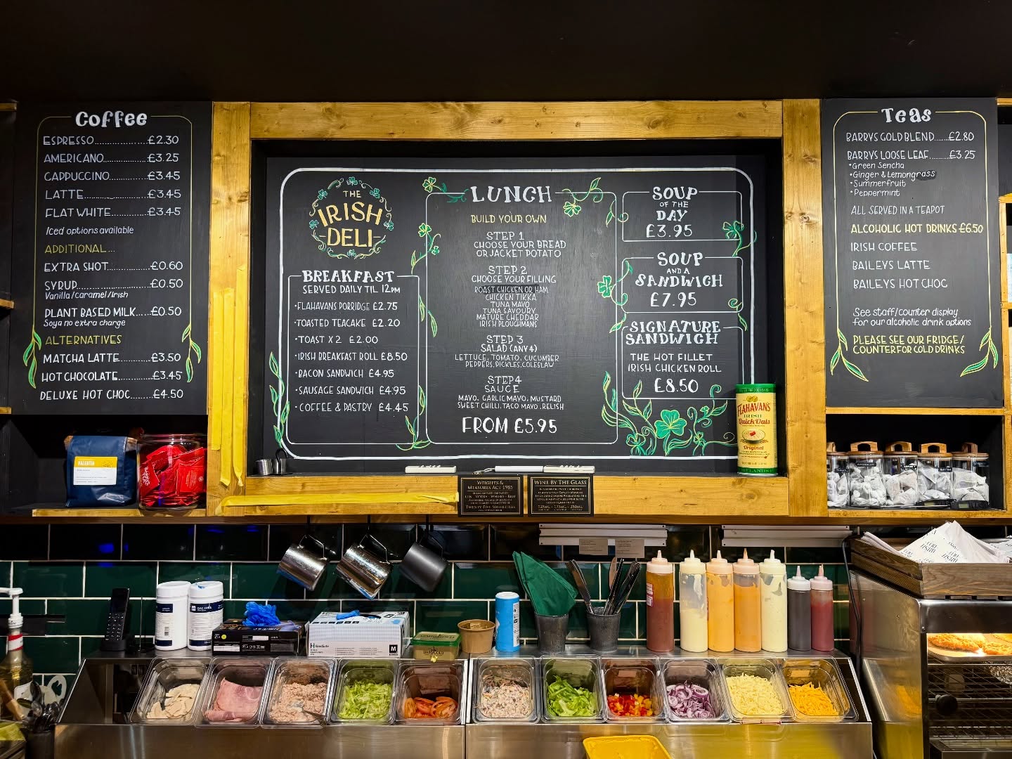 The Irish Deli ~ Serving Fresh Hot & Cold Food & Drinks 🥪☘️☕️
🌟Hot Breakfast Sandwiches
🌟Hot Chicken Fillet Roll
🌟Breakfast Food
🌟Build your own Jacket Potato
🌟Soup
🌟Fresh Cold Sandwiches
🌟Tea & Coffee
🌟Eat in or Takeaway
Drop by this week for your new favourite lunch time spot ☘️
