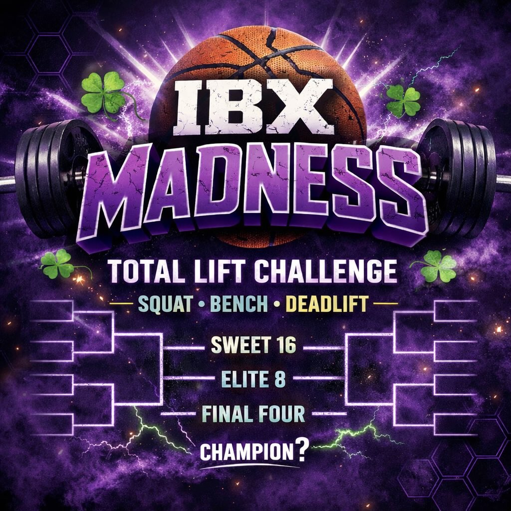 Alert • Free Event at IBX
What: MAX TOTAL - you will max out your squat, bench press and deadlift to accumulate a max total. (No, it’s not a draft style, it’s just March madness themed. Wear a jersey, lift heavy and see if you fall in the sweet 16, elite 8, final 4, top 2 or win the championship.)
When: March 21st. Free event but you need to sign up so we have a good idea of set up.
Why: Because lifting heavy is cool.
• link in bio to sign up •