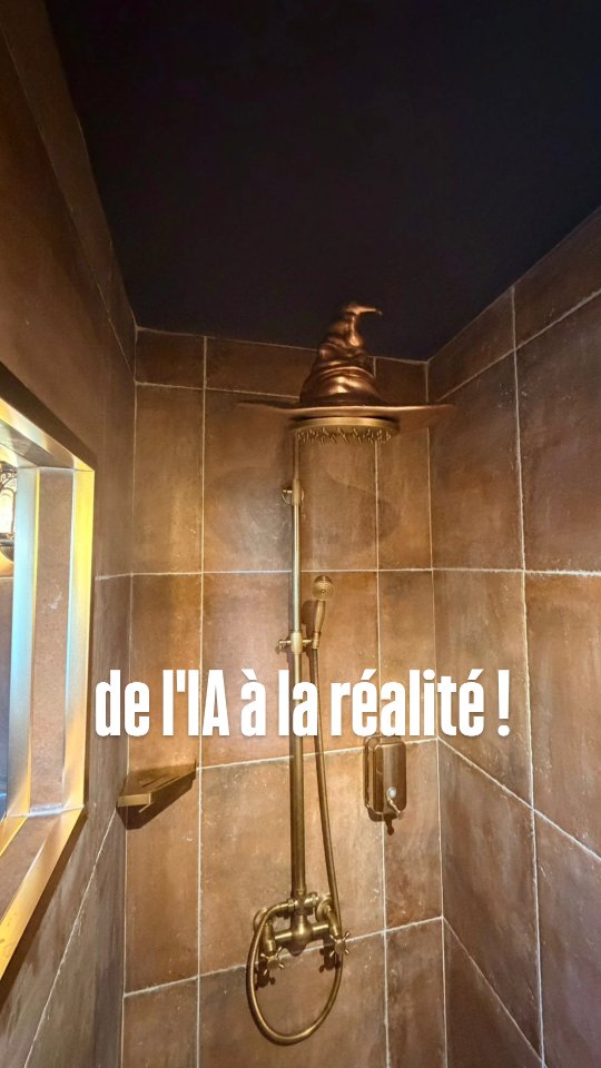 Vous nous partagez souvent des photos IA, parfois sans même savoir que c'est de l'IA.
Sur cette photo du choipeau en pommeau de douche, l'installation de la plomberie ne nous trompe pas... de cette façon impossible !
Mais est-ce que créer l'impossible ne serait pas notre métier ???!!!!
Adaptons l'idée à la réalité....
Alors, challenge relevé selon vous ? 🔥
#auxnuitsmagiques #nuitinsolite #decor #hp #harrypotter