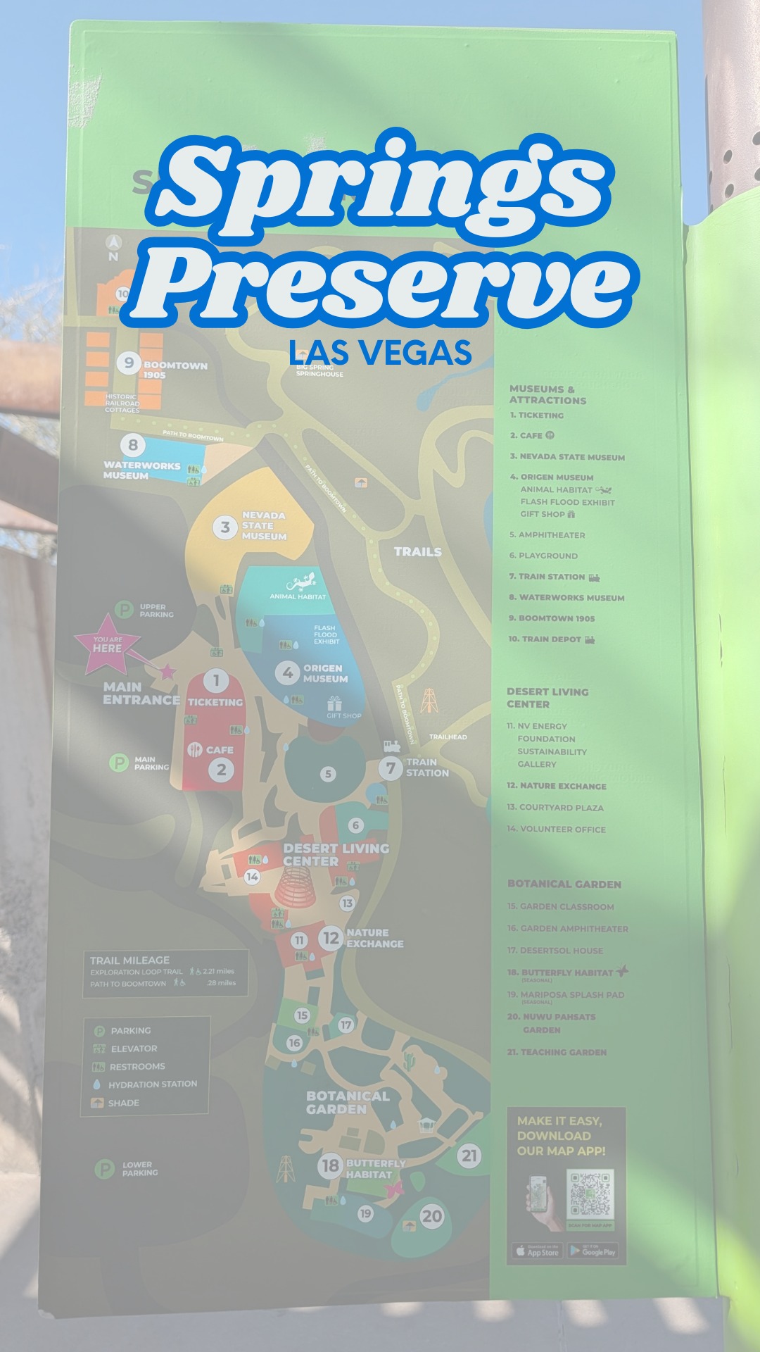 We spent a few hours at Springs Preserve and it was exactly what we needed.
A peaceful break from the Strip, beautiful desert scenery, and perfect February weather. 🌵☀️
Things to do at Springs Preserve:
• Walk desert botanical gardens and scenic trails
• Explore interactive museum exhibits about Las Vegas history
• Visit historic structures relocated and preserved on site
• See seasonal displays and rotating exhibits
• Relax and enjoy wide open space and quiet views
Springs Preserve sits on the original water source that made Las Vegas possible. These natural springs supported Native peoples for thousands of years and later became essential to early settlers. Today, the Preserve protects that history while showcasing desert conservation and sustainability.
If you want a slower, more local Vegas experience, this is a hidden gem worth visiting.