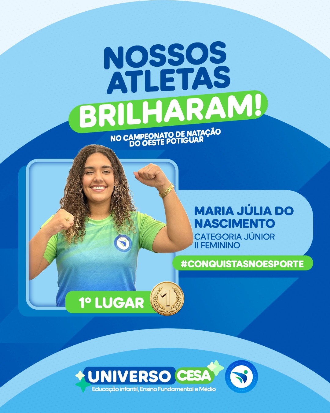 No CESA, acreditamos que o esporte é uma ferramenta poderosa de educação e disciplina. 🎓🏊♀️
Hoje, aplaudimos nossos representantes que brilharam nas piscinas do Campeonato de Natação do Oeste Potiguar. Mais do que medalhas, eles trouxeram na bagagem lições de garra e superação.
Arraste para o lado e confira os nossos destaques que conquistaram o topo! ➡️
#universocesa #esportequeeduca #nataçãopotiguar #vencendodesafios