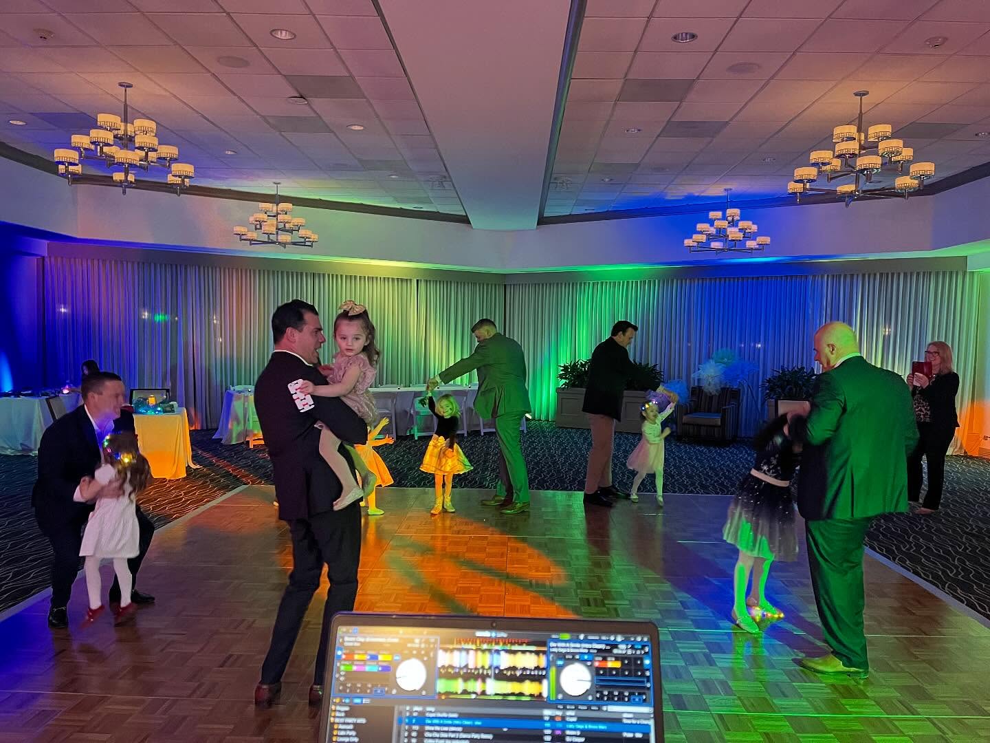 Daddy-daughter dance at the Rolling Green Country Club. The fathers and their girls got all dressed up and enjoyed dancing, some arts and crafts, Photobooth and dinner buffet. It was really precious to see them have a great time and of course we played a lot from Demon Hunters! ππ€πΆ
