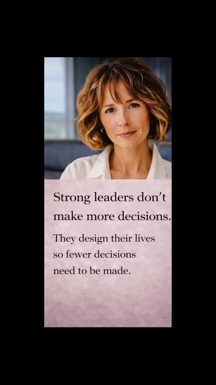 If everything feels urgent, nothing is strategic.
Decision fatigue isn’t a personal weakness —
it’s a sign that your systems need support.
Strong leaders don’t make more decisions.
They design their lives so fewer decisions need to be made.
Clarity reduces overwhelm.
Structure creates freedom.
What’s one decision you could remove, automate, or delegate this week?
#DecisionMaking #ExecutiveLeadership #WomenInLeadership
#LeadershipSystems #WomenWhoLead GeorgetownTX