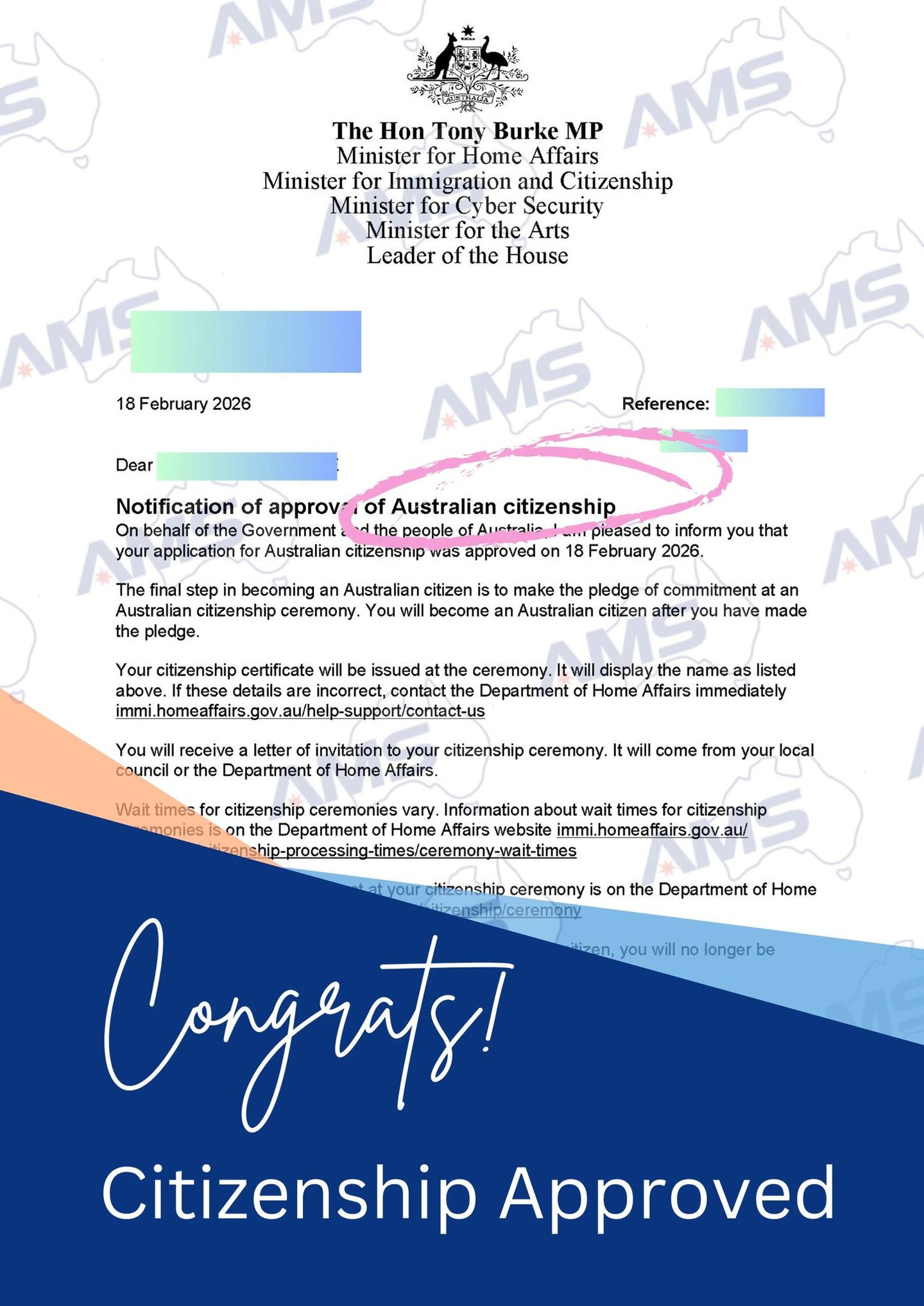 Granted/Approved Summary from Last Week! 🎉
Got questions about Australian visas?
AMS has the answers!
#australiamigration #australiamigrationexperts #AustraliaMigration #australiaimmigration #australiaimmigrationexperts #australiaimmigrationconsultancy #australiaimmigrationconsultant