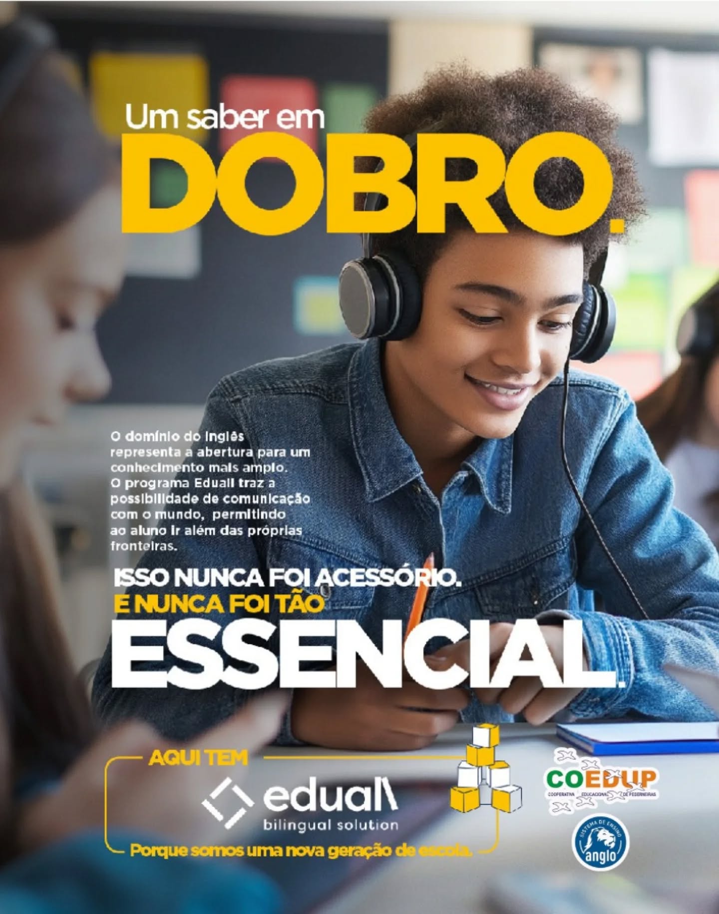 Aprender inglês hoje vai muito além de uma disciplina: é abrir portas para o mundo.
Na COEDUP, o programa bilíngue Eduall integra o idioma à vivência escolar, ampliando o conhecimento e desenvolvendo a comunicação dos nossos alunos de forma natural e significativa.
Este é o primeiro post de uma série em que vamos mostrar como o bilinguismo faz parte da nossa proposta pedagógica.
#coedup #educacaobilingue #eduall #aprendingles #educacao