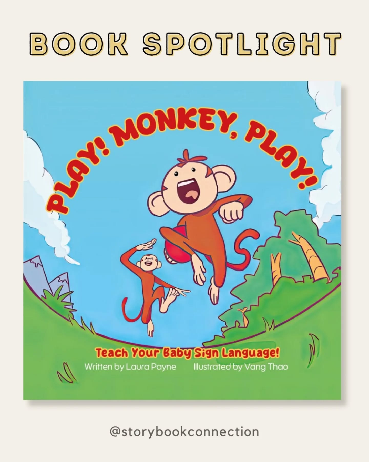 Sharing an adorable and engaging board book, 𝙋𝙡𝙖𝙮! 𝙈𝙤𝙣𝙠𝙚𝙮, 𝙋𝙡𝙖𝙮!, written by Laura Payne and published by Ninewise Publishing. 🐒
This book is designed to introduce ASL signs to babies and toddlers, making it a great resource for families who want to support their child's early communication development.
There are so many advantages to teaching sign language to ALL babies. Signs can:
🤟🏻 Help little ones use their first words earlier
🤟🏻 Express basic wants and needs
🤟🏻 Strengthen the baby–caregiver bonds
🤟🏻 Improve cognition
🤟🏻 Reduce frustration
I appreciate that this book includes tips for caregivers, and especially the fact that suggestions for using the book are broken down by ages and stages (0–6 months, 8–12 months, 12–18 months, and toddlers 18+).
What really sets this book apart is that each two-page spread includes clear photos demonstrating how to sign a word from the story, along with a QR code that links to a video of that sign being used. Such a clever idea!
The signs included are perfect early, functional words-- the same words SLPs often teach to little ones who are just learning to talk (ex: milk, eat, go, help, etc.)
Even though the focus is on sign language, the book also creates many opportunities to practice speech sound production. 📣 The story is filled with fun exclamations like “wee!” “yum!” and “oh no!” that encourage babies to imitate sounds.
There are also lots of actions to talk about (and act out) while reading together, including eating, playing, kicking, climbing, jumping, and more.
Since the story follows a baby monkey throughout his day, it allows older children (like siblings) to retell the story in sequence using the pictures-- a classroom activity that teachers refer to as a taking a "picture walk."
I highly recommend this book for parents, caregivers, and fellow SLPs who want to introduce ASL signs and support early communication while making reading interactive. 📚
𝙋𝙡𝙖𝙮! 𝙈𝙤𝙣𝙠𝙚𝙮, 𝙋𝙡𝙖𝙮! is available on Amazon and at ninewise.com.