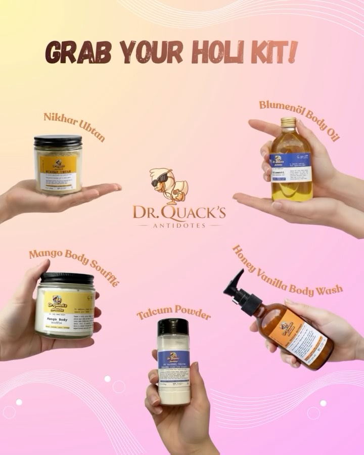 Skin reacting post holi? You’ve got 24hrs to avail your favourite products on 10%off!
Hurry !
Dr. Quacks Antidotes
#naturalskincare #skincareroutine #skincare #selfcare #skincareessentials