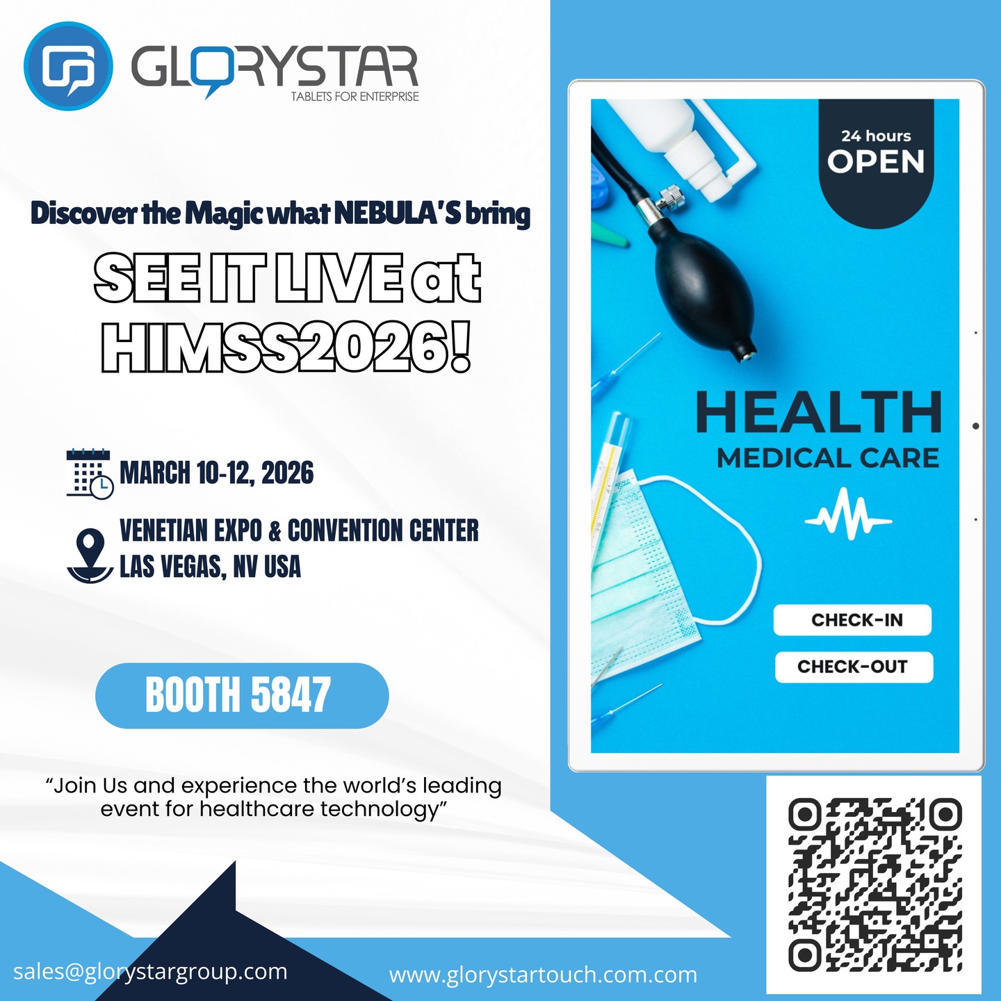 Imagine a hashtag#healthcarekiosk that knows your patient before they even speak...
On-device AI. Real-time facial recognition. Predictive insights. Zero cloud dependency for ultimate privacy and speed.
That's just the start of what Nebula AI brings to hashtag#hospitals and hashtag#clinics.
Curious how it streamlines check-ins, reduces wait times, and enhances security — all at the edge?
Come find out live at HIMSS 2026!
📅 March 10-12, 2026
📍 Las Vegas | Booth 5847
Scan the QR code or Click the link below to book your 1:1 demo/meeting:
https://www.glorystartouch.com/book-appointment
#himss2026 #healthtech #aiinhealthcare #glorystartouch