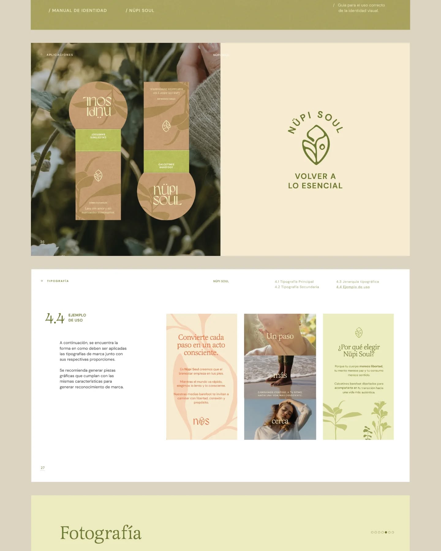 Manual de identidad para Nüpi Soul 🌿
Una marca que invita a conectar con lo esencial.
__
Encuentra esta plantilla en la web para optimizar tus procesos como diseñador.