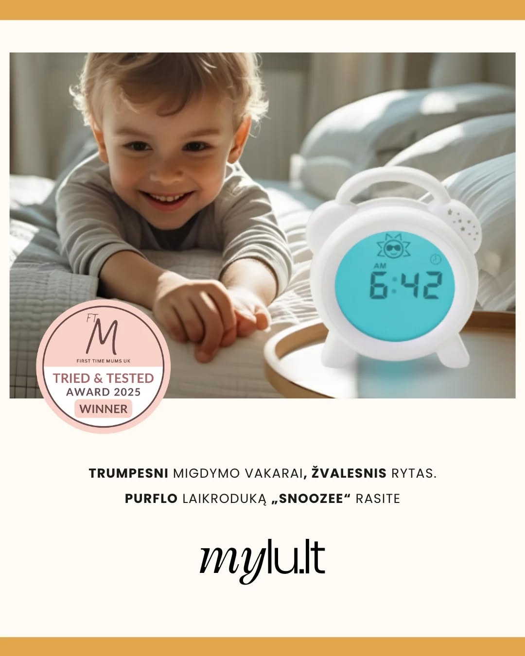 CIRKADINIS RITMAS. 🌙 Ar žinojote, kad vaiko miego ritmas nėra tik „gero įpročio“ reikalas? Tai biologinis procesas, kurį valdo cirkadiniai ritmai.
Cirkadinis ritmas – tai vidinis kiekvieno mūsų laikrodis, kuris organizme reguliuoja miego–budrumo ciklą, hormonų gamybą ir energijos lygį per ~24 valandas. Jis padeda kūnui natūraliai suprasti, kada jam laikas ilsėtis, o kada būti aktyviam.
🕰Vaikams šis ritmas formuojasi nuo pirmųjų mėnesių, o iki ~5 metų jis tampa vis stabilesnis ir panašesnis į mūsų, suaugusiųjų.
Tamsa skatina melatonino gamybą – hormono, kuris padeda užmigti. Šviesa, ypač mėlynos spalvos, atvirkščiai – signalizuoja organizmui, kad dar ne laikas miegoti.
👉 Nereguliarus grafikas ar netvarkinga diena gali „išmušti” šį ritmą ir apsunkinti užmigimą ar nakties poilsį.
ČIA į pagalbą ateina Purflo miego treniruoklis laikrodukas:
🔴 raudona šviesa – laikas ramiai lėtėti ir ruoštis miegui
🔵 mėlyna šviesa – rytas atėjo ir galime keltis
Tokiu būdu jūsų mažylis ima suprasti savo biologinį laikrodį per regimą ir lengviau nei žodžiai suprantamą ženklą – ir tai padeda kasdien palaikyti sveiką ritmą. ✨
🛒2025 m. „First time moms UK” apdovanojimų nugalėtoją „Snoozee“ laikroduką atraskite www.mylu.lt (ar per nuorodą bio).
Kovą jam -10% nuolaida!
#purflo #miegolaikrodis #mylushop #vaikumiegas #miegorutina miego superherojus tėvystė mamų gyvenimas purflo laikrodis snoozee