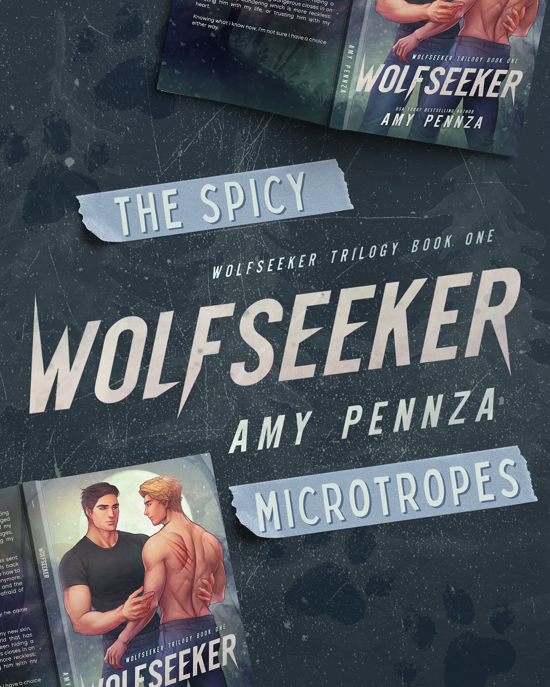 Possibly the spiciest book I’ve ever written?
🥹👉🏻👈🏻
Wolfseeker is MM paranormal romance with werewolves and a lot of k!nk ❤️ Jesse is a soft D0m. Caleb is an incorrigible brat trying to figure out why he suddenly likes his steaks *very* rare…
#mmromance #pnr #wolfseeker #amypennza
