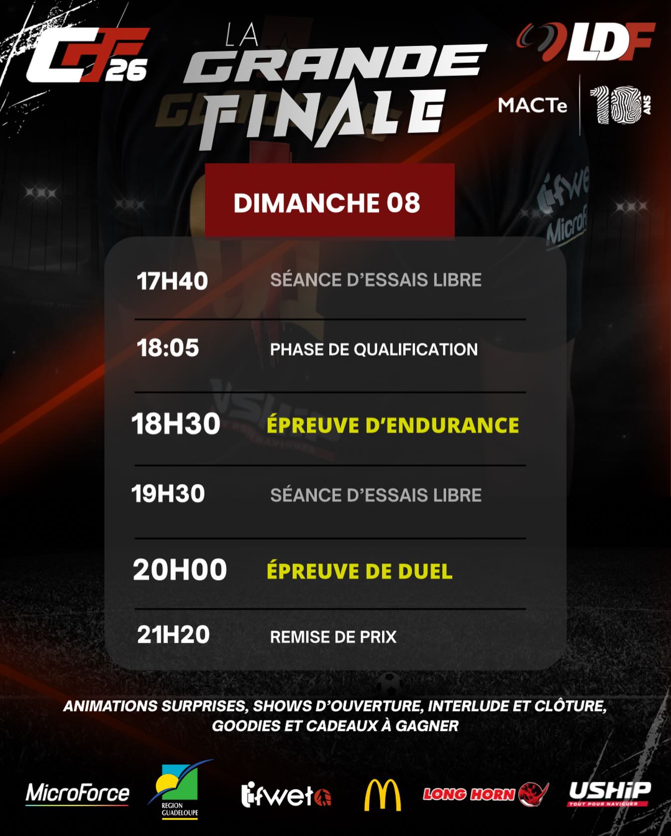 Après des semaines de compétition…
Après des performances spectaculaires…
C’EST L’HEURE DE LA GRANDE FINALE. 🔥
Voici le programme officiel ⬆️
Préparez-vous à vivre un moment intense, puissant, inoubliable🔥✨