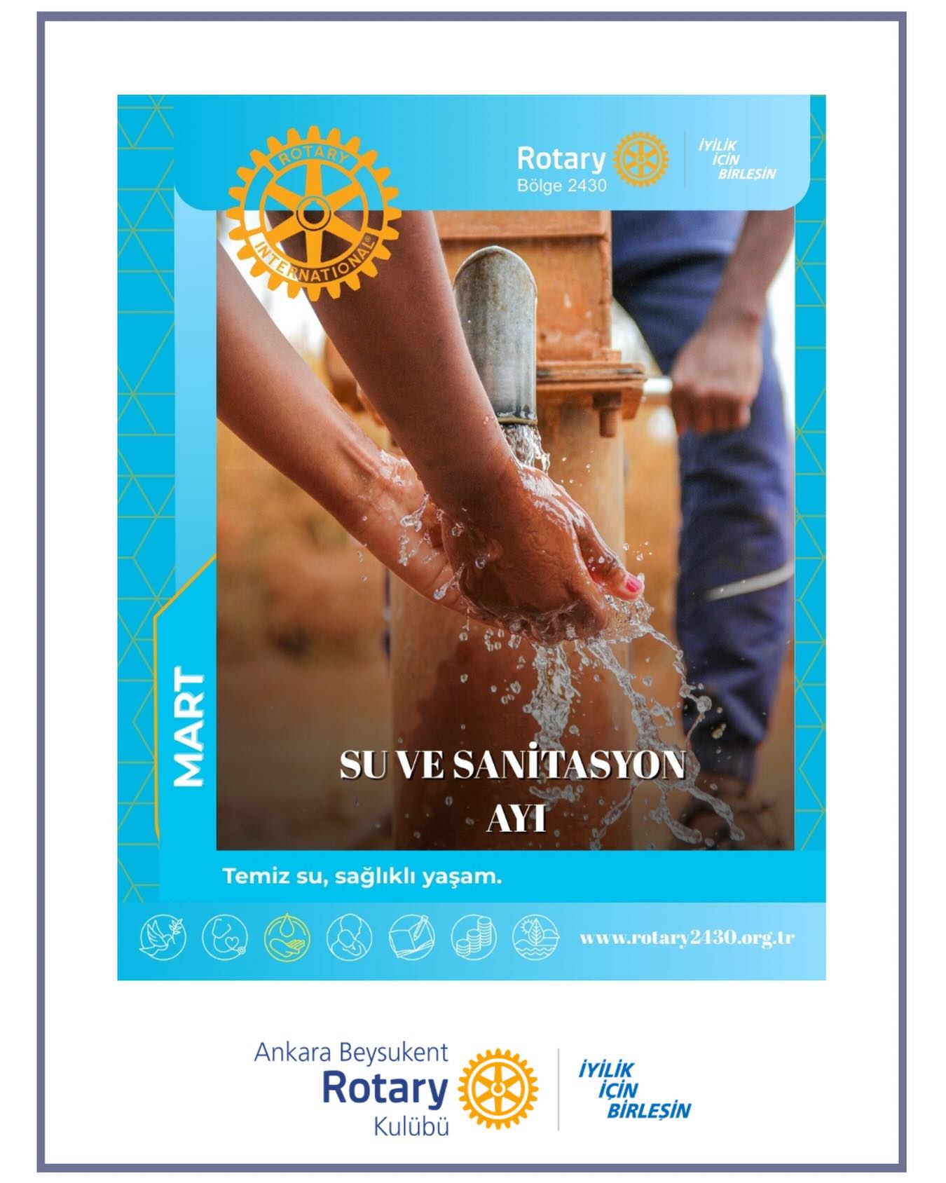 Rotary olarak temiz suya erişimin temel bir insan hakkı olduğuna inanıyoruz.
Sağlıklı bir gelecek, güvenli su ve hijyenle başlar.
Bir damla su, bir hayatı değiştirir. 💙
——————
As Rotary, we believe that access to clean water is a fundamental human right.
A healthy future begins with safe water and proper sanitation.
One drop of water can change a life. 💙
#iyilikiçinbirleşin #Uniteforgood #Bölge2430 #Rotary #RotaryBölge2430