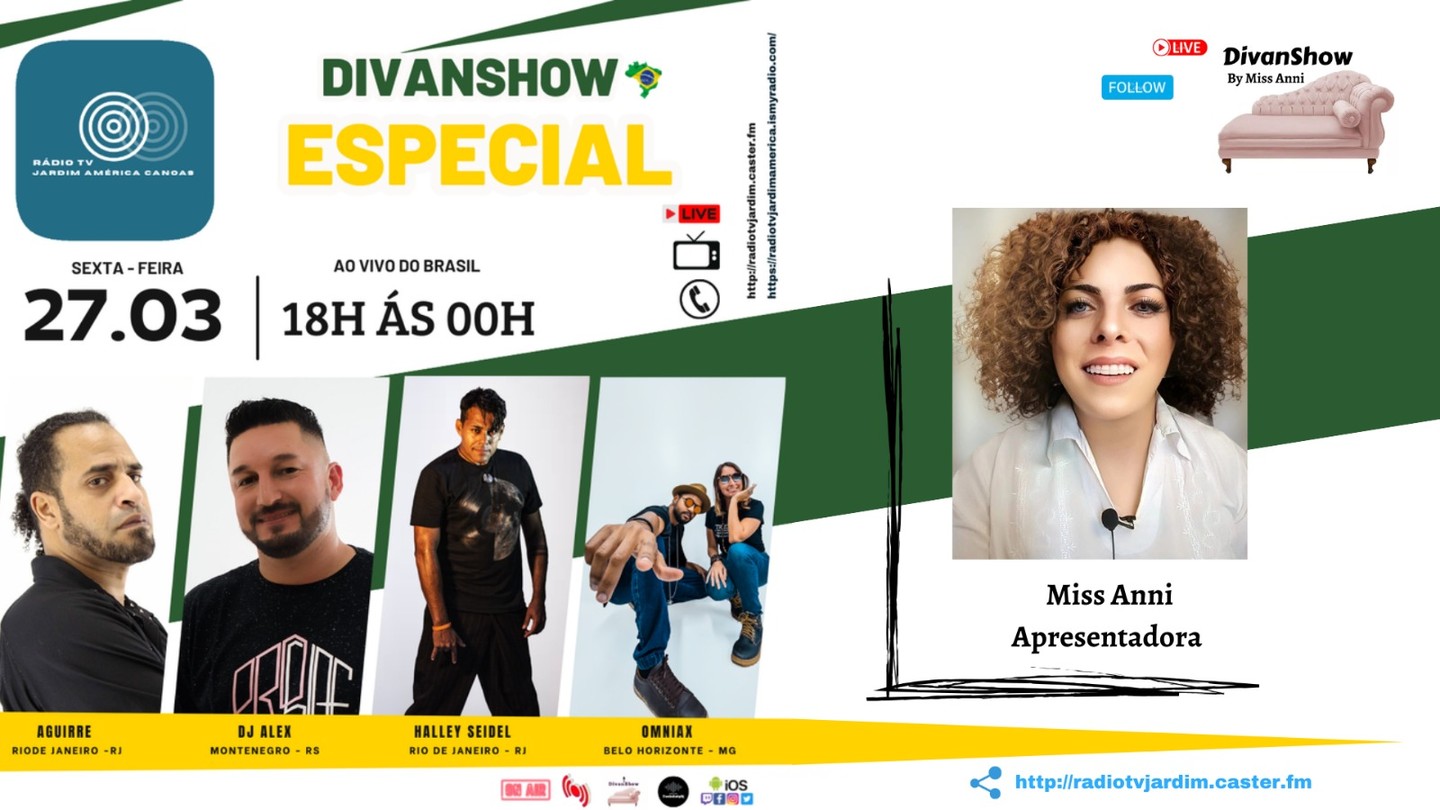 Nesta sexta (27/03) tem DIVANSHOW com Miss Anni — um talk-show ao vivo que mistura música e conversa para promover DJs e produtores. Você vai ouvir bate-papos sobre carreira, novos projetos e interação 100% com ouvintes ao vivo. Convidados: AGUIRRE (RJ), DJ ALEX (RS), Halley Seidel (RJ) e Omniax (MG).
Ouça ao vivo pelos links na nossa página. Aproveite para divulgar seu trabalho: o programa não cobra taxa, só pede comprometimento ao marcar participações. Uma oportunidade prática para alcançar público e acelerar sua trajetória no cenário eletrônico.
Link na bio para ouvir e saber mais. #DistribuiçãoMusical #CarreiraDeDJs #MúsicaEletrônica #PromoçãoArtística #DjMusicMag