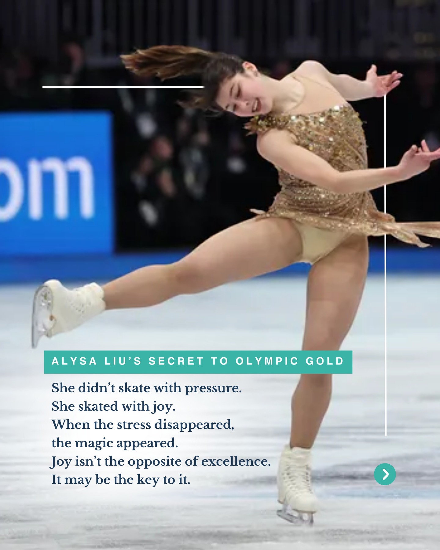 lysa Liu’s Olympic gold was more than a win—it was a masterclass in joy.
At 13, she became the youngest U.S. national champion. By 16, burnout stole the fun and she walked away. When she returned, she made one change: skating on her own terms.
Less pressure. More presence. More play.
While others looked tense, Liu skated smiling—light, expressive, fully alive.
And biology agrees: joy lowers stress, unlocks flow, and sharpens performance.
Sometimes excellence isn’t force.
It’s freedom.