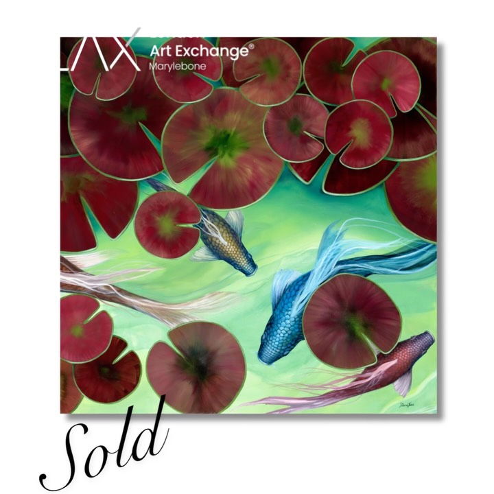 I’m thrilled that Nirvana 2 has sold with @thelondonartexchange 🥂🥂
I painted Nirvana with a passion.. three flowing canvases creating a scene of tranquility, that captures movement and stillness, gracefully drifting from one koi to another.
I painted each canvas to be enjoyed as individual pieces of art, or as a triptych, totaling my largest painting to date.
Nirvana 2 is now on its own journey to India and who knows, what the future will hold for Nirvana 1 & 3.. Only time will tell.
Thank you again @thelondonartexchange ✈️🇮🇳🥂🥂
#india #sold #gallery #londongallery #artist