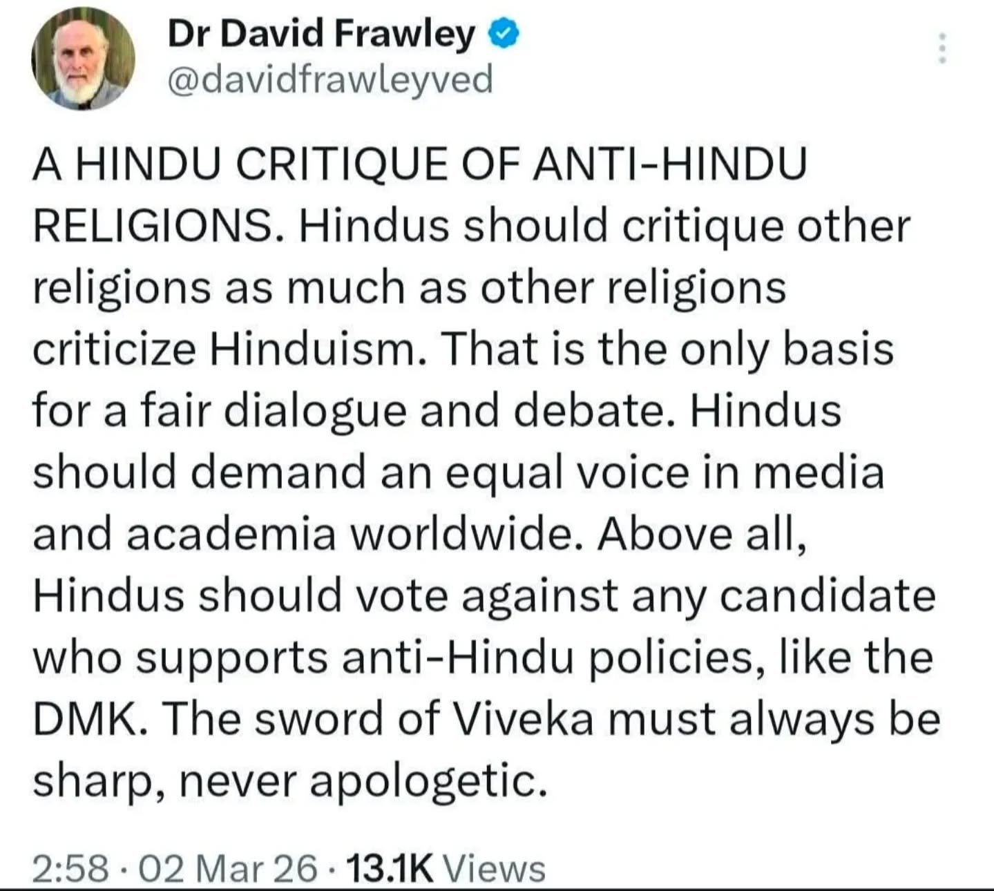 The Sword of Viveka must always be sharp, never apologetic.