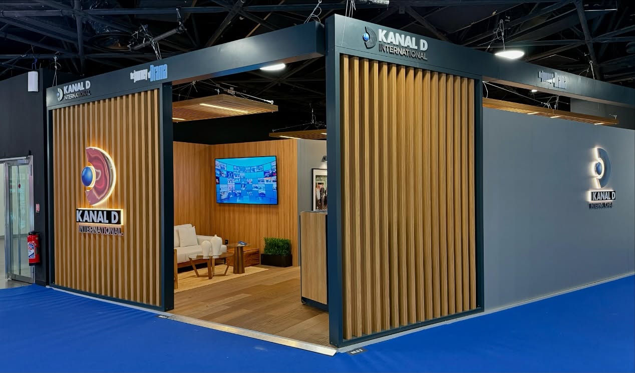 #mipcom2024 Kanal D International - Custom Exhibit Design, Fabrication, Setup and Project Management by MK Displays #kanaldinternational #custombooth #exhibitdesign #teosarchitecture