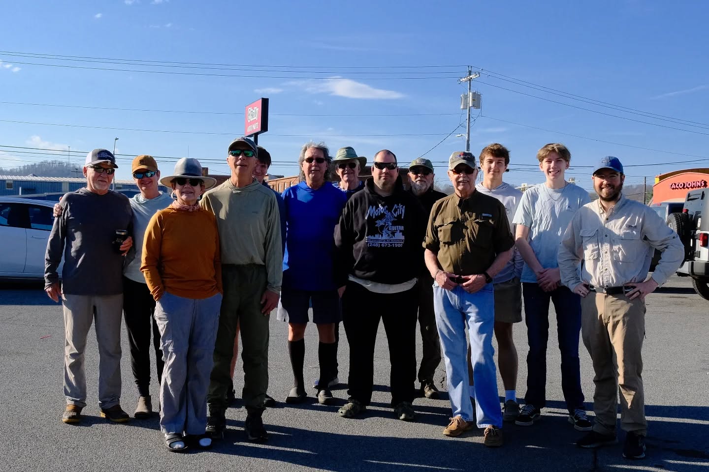 A successful First Saturday Fishing Day! 13 of us came out and fished the Watauga and Stoney Creek. Join us next month! See calendar on OMTU.org for details.