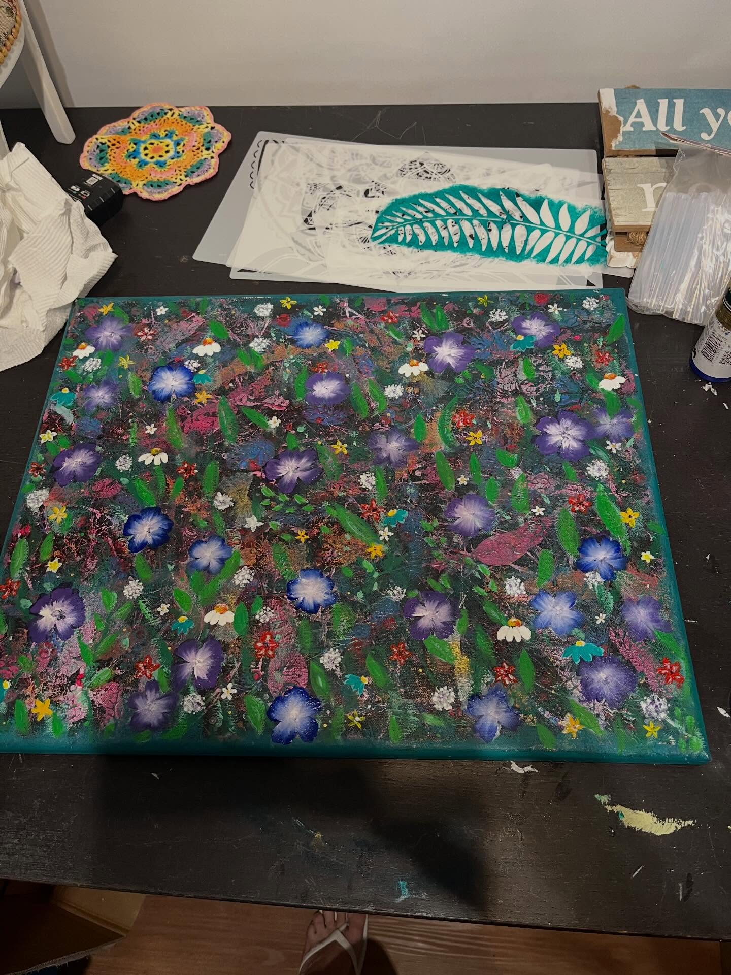 Latest flower painting WIP 🚧 👩🎨✨🖌️🎨✨