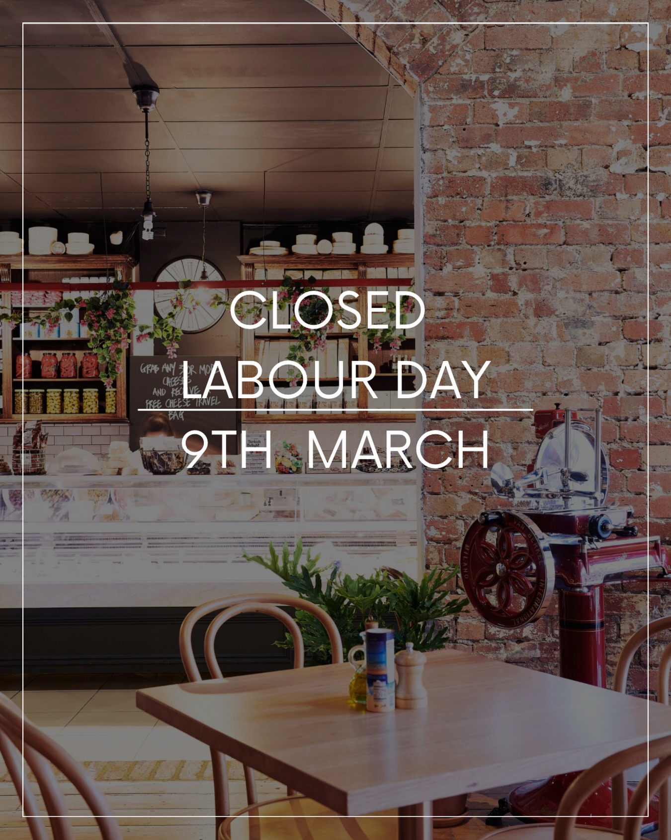Just a reminder, Laikon Deli will be closed Monday 9th. Pop in store beforehand to grab all your long weekend deli essentials. #lakondeli