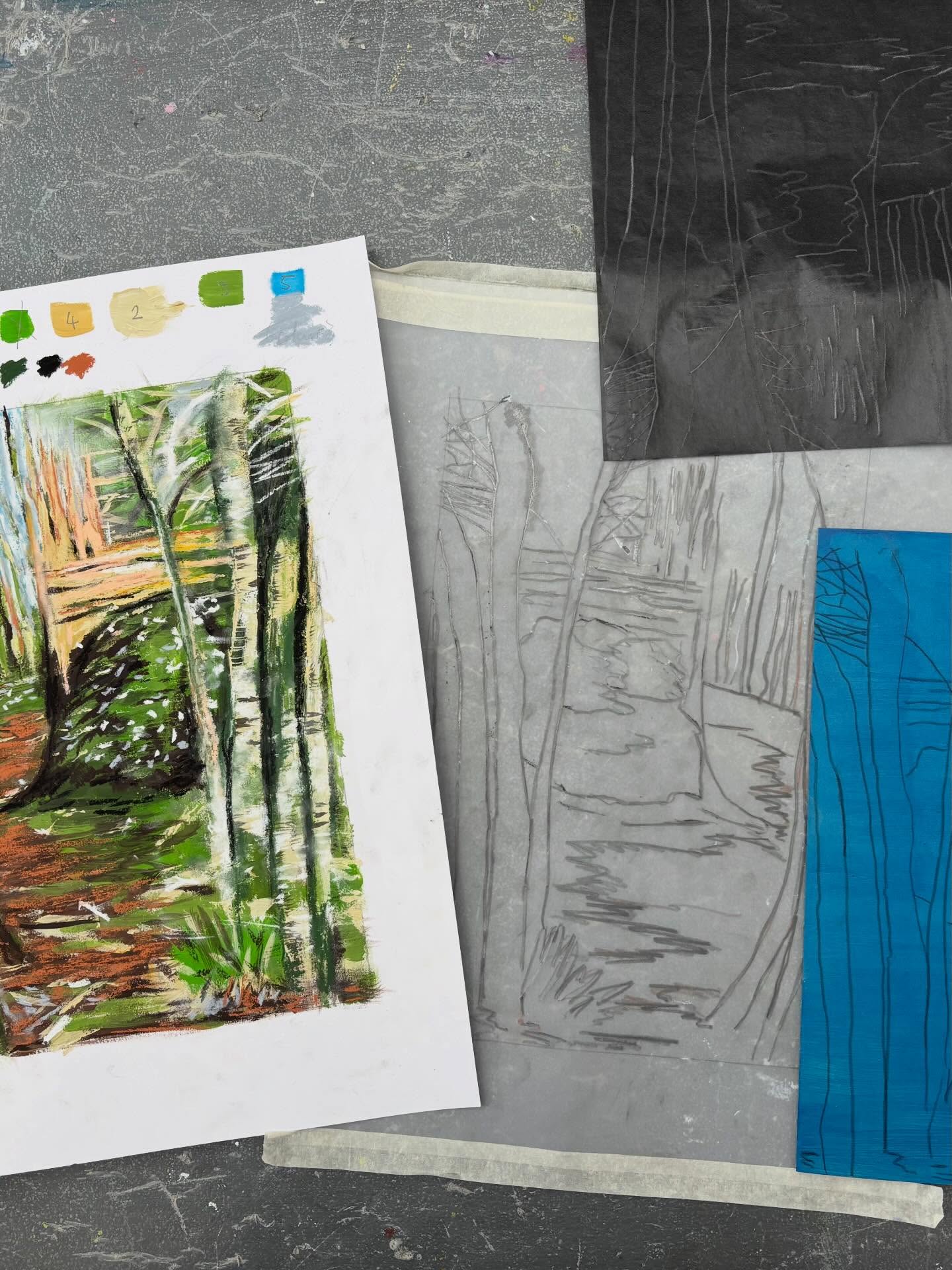 😎🌞PRINTMAKING FRIDAY - working on a new reduction relief print at @art4youscotland
#printmaking