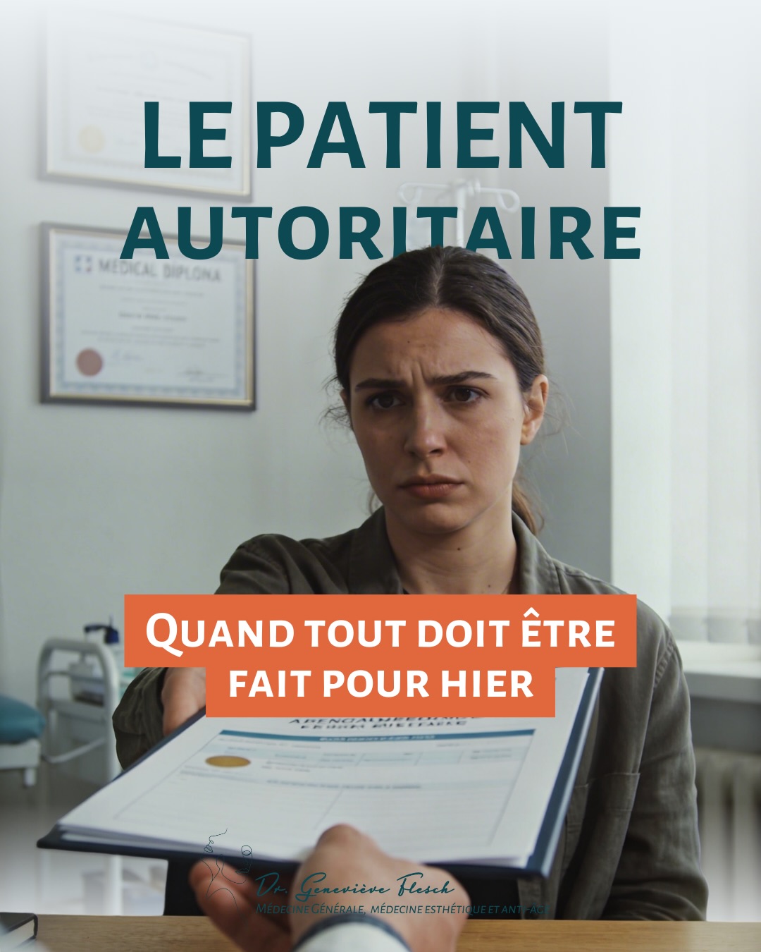 Le patient autoritaire : tout doit être fait pour hier ⏰
Efficacité avant tout, ni maladie ni contraintes tolérées.
Il y a quelques années, ce type de patient m’aurait posé question. Aujourd’hui, j’ai appris qu’il faut parfois savoir accepter et laisser filer.
Pas toujours simple, mais c’est ça aussi, la médecine 💙
#medecintraitant #patients #medecinestrasbourg