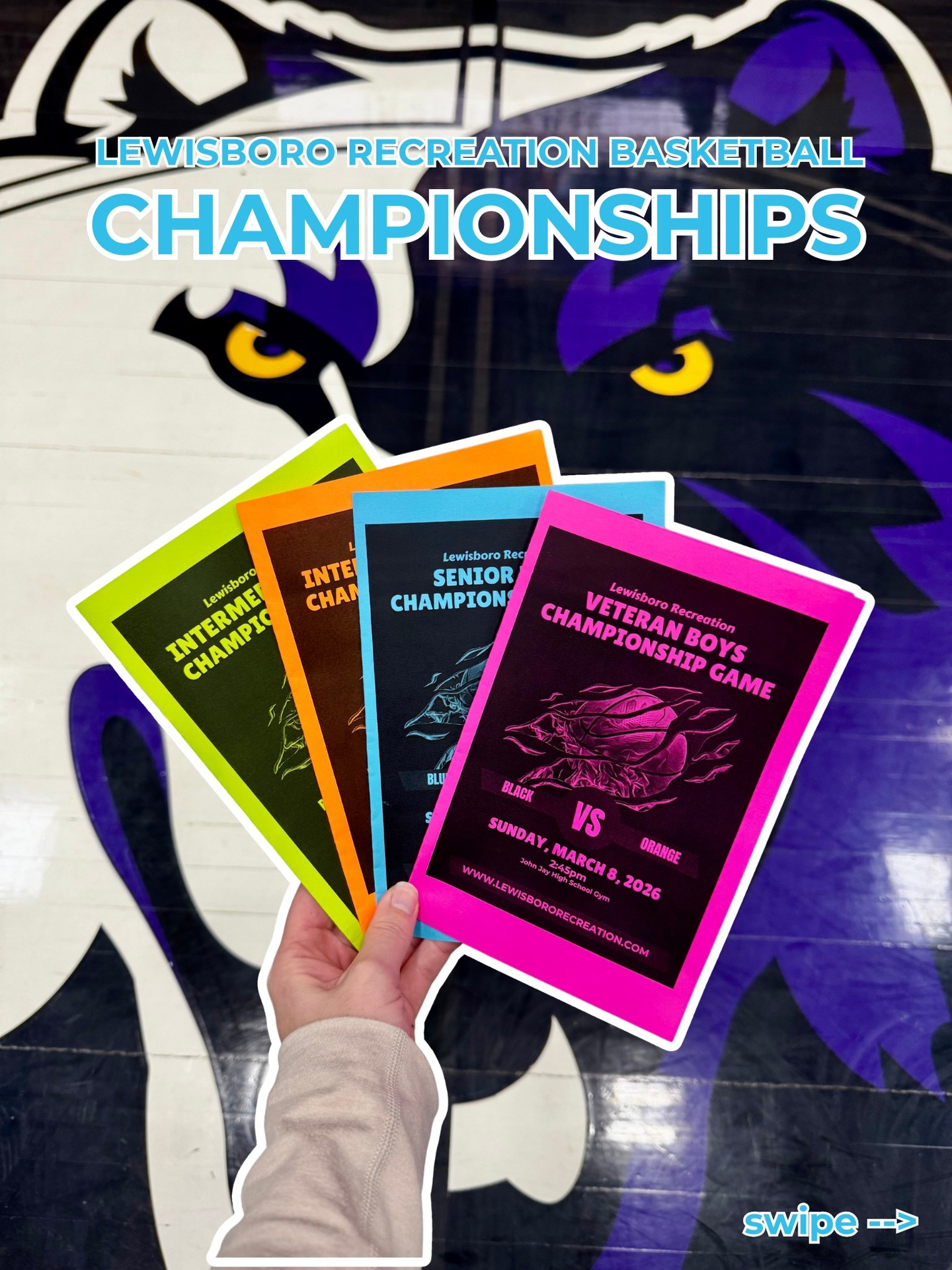 Lewisboro Recreation Basketball Championships took place yesterday, March 8th, at JJHS. It was a blast to be there and witness the excitement, fun, and teamwork on the court for all four of our divisions. From 5th graders to 12th graders, the players got out there and gave it their all.
Congratulations to Green (Intermediate Girls), Light Blue (Intermediate Boys), Pink (Senior Boys), and Yellow (Veteran Boys). & A special shoutout to Jack Casey, #29, for the buzzer-beater ending that pulled off the win for the Veteran Yellow team in the last moment of the game!
Thank you to all of our players, coaches, and families for a wonderful basketball season. We can't wait to do it all again next year!