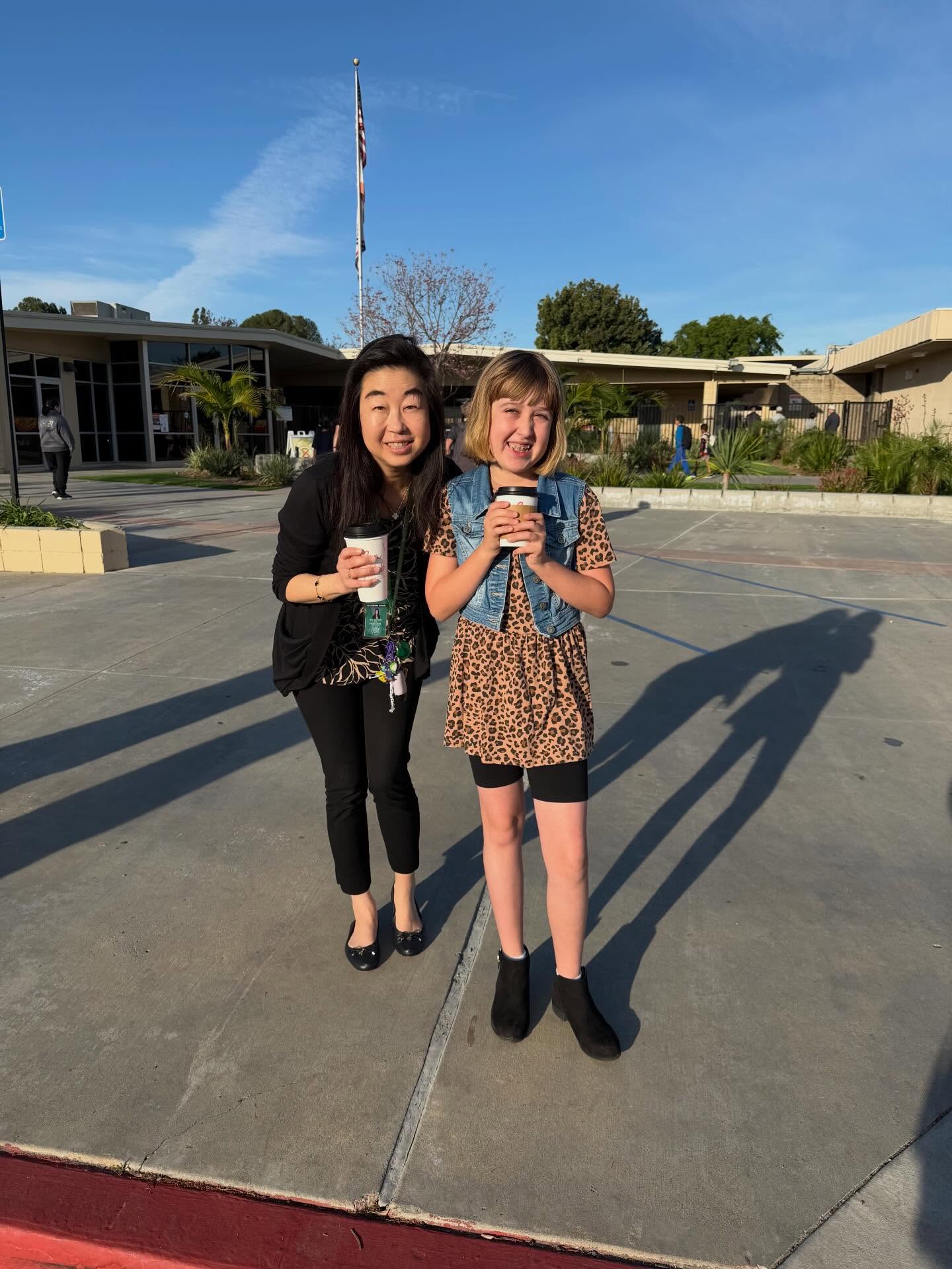 What a great day! Ms. Coyle was Principal for the Day—from morning drop‑off and announcements to visiting classrooms. So much fun was had! Thank you, Ms. Coyle, for all your help, and thank you, Mrs. Lim!