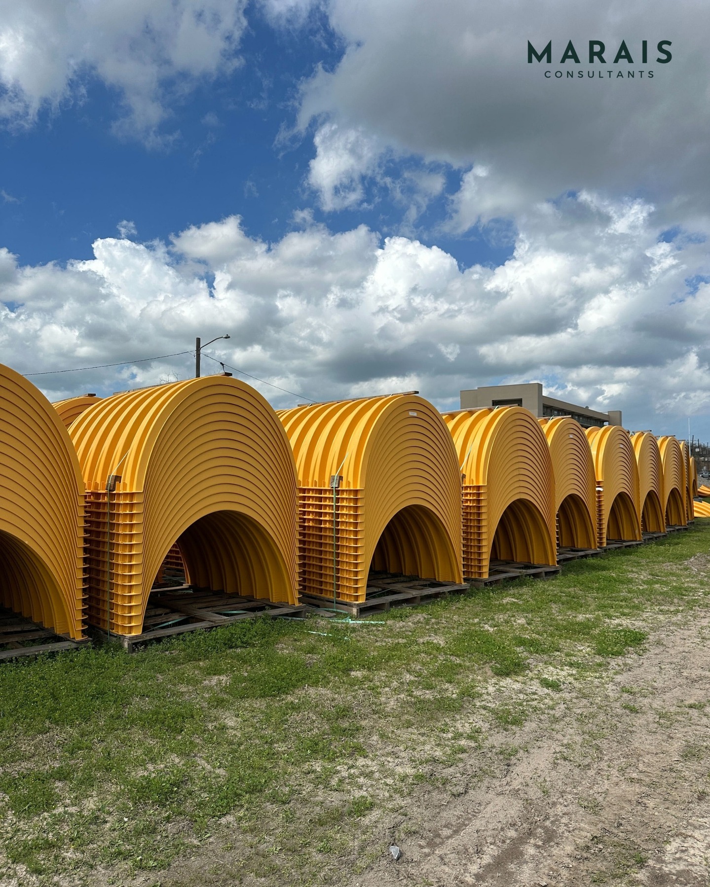 Several of our team members joined @resilient_nola on site to get a behind-the-scenes look at this #greeninfrastructure installation (aka sub-surface water detention structures). These will be placed beneath the turf at McDonough 35, where they’ll hold excess stormwater, ease pressure on the drainage system, and help reduce neighborhood flooding.
#GreenInfrastructure #CivilEngineering