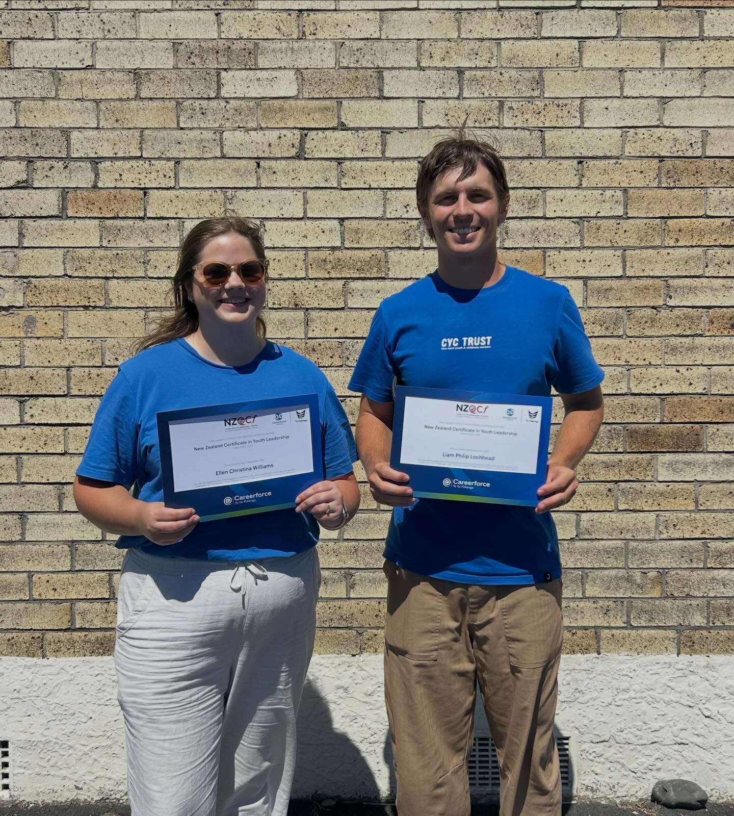 Congratulations to Ellen and Liam who have received their New Zealand Certificate in Youth Leadership! 🌟