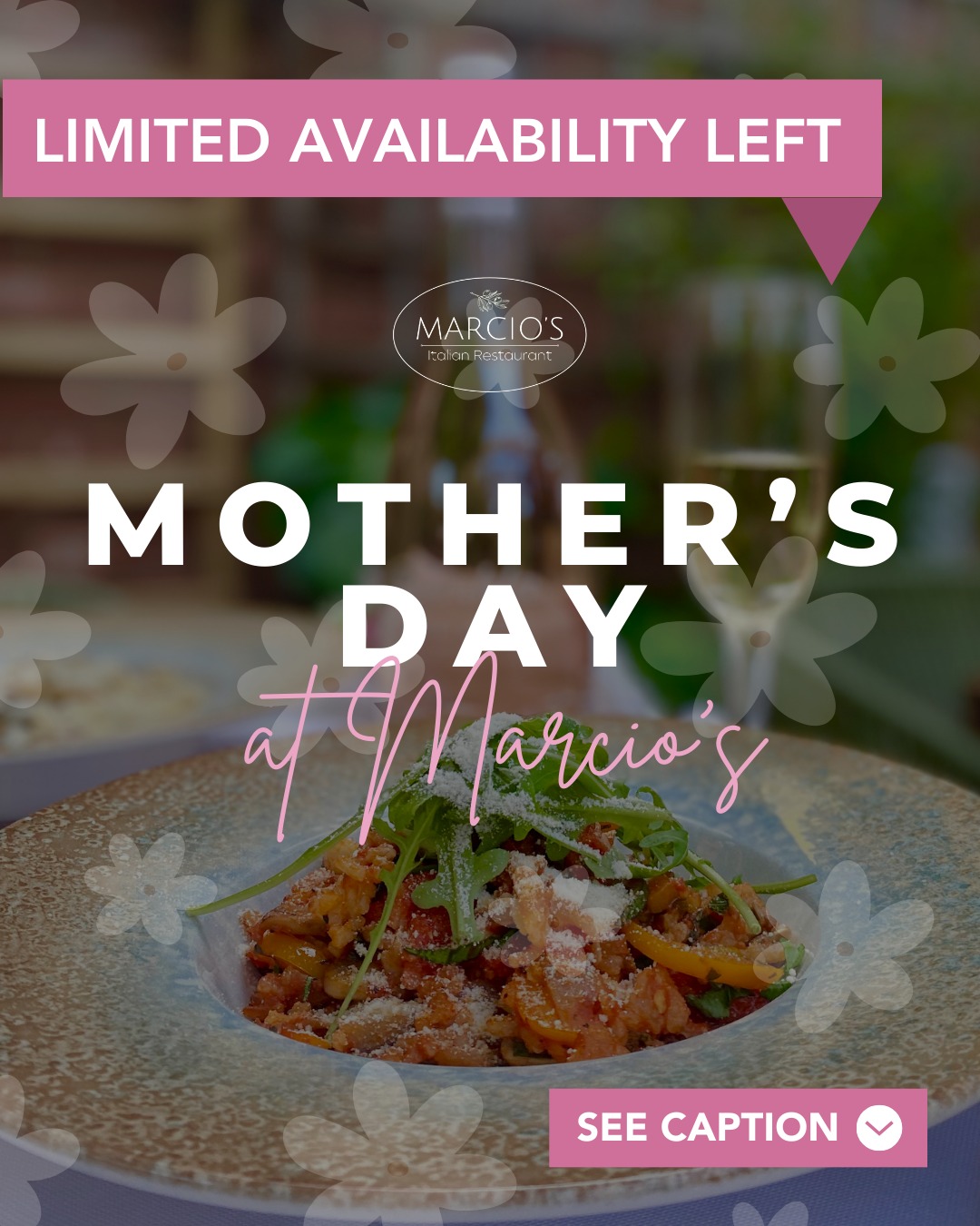 🚨 LIMITED AVAILABILITY - BOOK NOW 🚨
🌸 Mother’s Day Luxury Menu at Marcio’s Italian 🌸
Treat Mum to an elegant Italian dining experience curated by Chef Márcio.
✨ Land & sea favourites - fine meats, fresh seafood, signature pasta & indulgent desserts
🥂 £55 per person - includes a complimentary glass of Prosecco
🌸 Children’s Mother’s Day Menu - £35 per child
A relaxed, heartfelt celebration with exceptional food and family at the centre 🇮🇹❤️
📞 Please call to book so we can take a deposit over the phone.
📍 Castle Road, Bedford
📞 07768 431715
📧 info@marciositalianrestaurant.co.uk
🍷🍝 Slow evenings, full hearts, unforgettable flavours. We can’t wait to welcome you at our Bedford restaurant! ❤️🇮🇹
#MothersDayAtMarcios #ItalianDining #BedfordFood #FamilyCelebration #BookNow