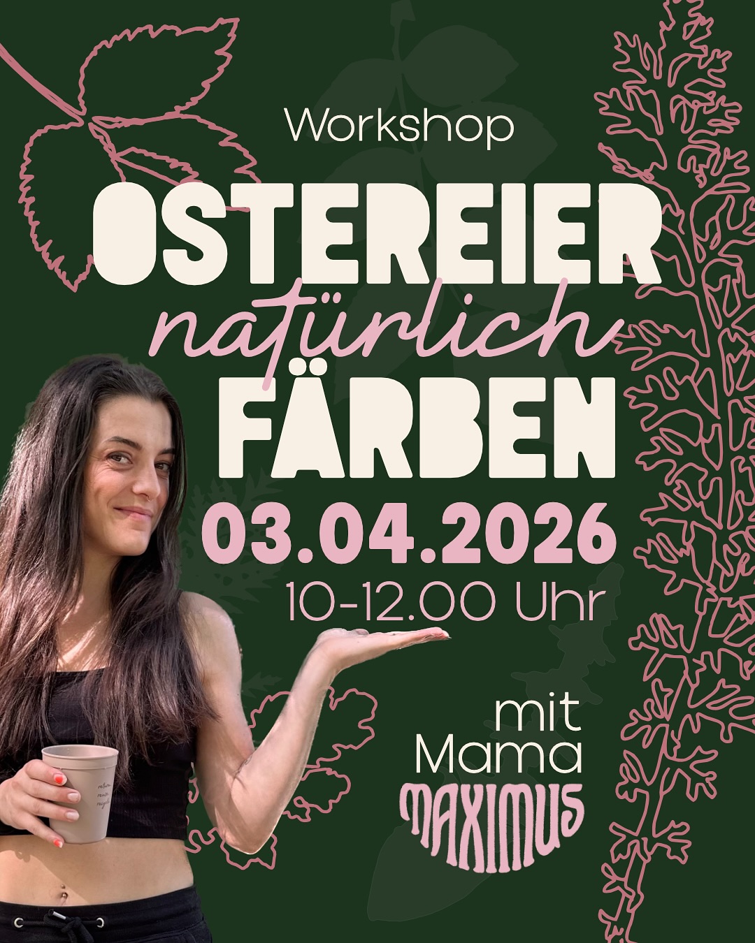Der Frühling ist da und passend dazu habe ich ein etwas anderes Workshop Angebot für euch. Wie im letzen Jahr werde ich euch zusammen mit Mama Maximus in unsere traditionelle Oster Tradition einführen. Bei unserer kreativen Auszeit in gemütlicher Atmosphäre werden wir zunächst Blätter und Blüten rund ums Hauptquartier sammeln um dann unter Anleitung die Planzen Ornamente auf die Ostereier zu bringen. Dabei benutzen wir ausschließlich natürliche Färbemittel wie Krapp, Blauholz und Zwiebelschale. Seid gespannt, das wird ganz toll - wir freuen uns auf euch! ✨🧡
|
#jenadiy #ostern #ostereierfärben #diy #jenakreativ #natürlichfärben #ornamente #pflanzen #workshop